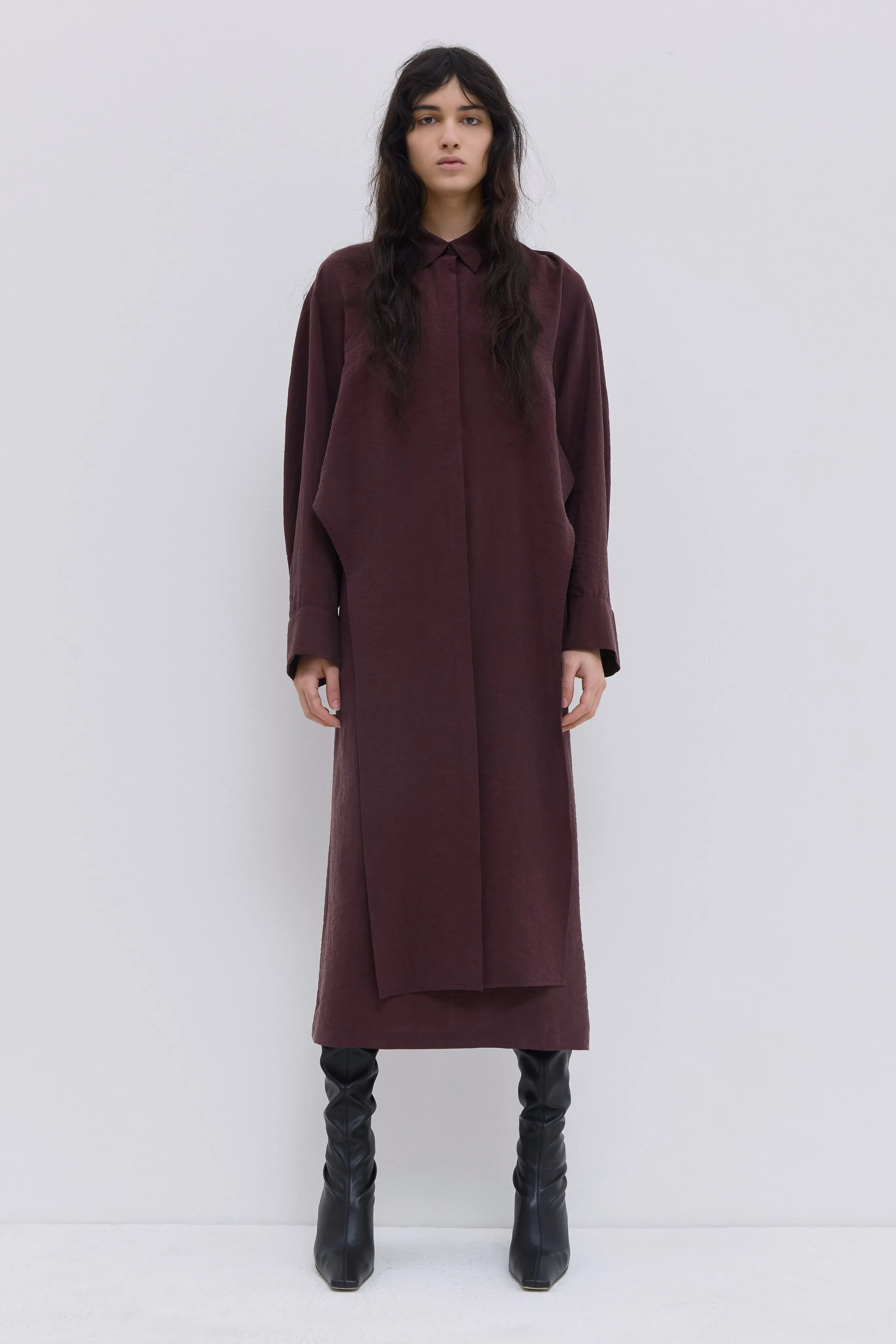 Delphi Draped Shirt Dress sold by Christian Wijnants