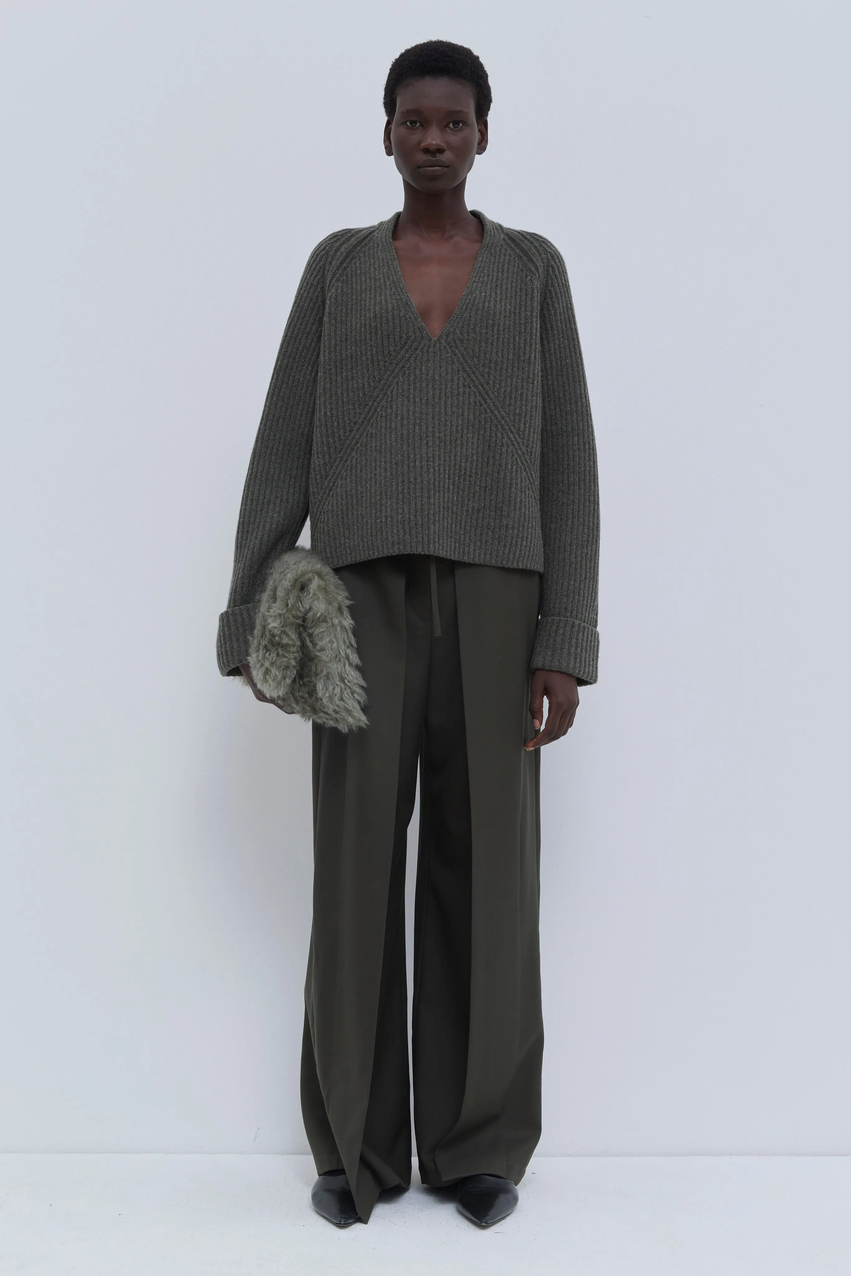 Keolana Ribbed V-Neck Sweater sold by Christian Wijnants product image thumbnail 2