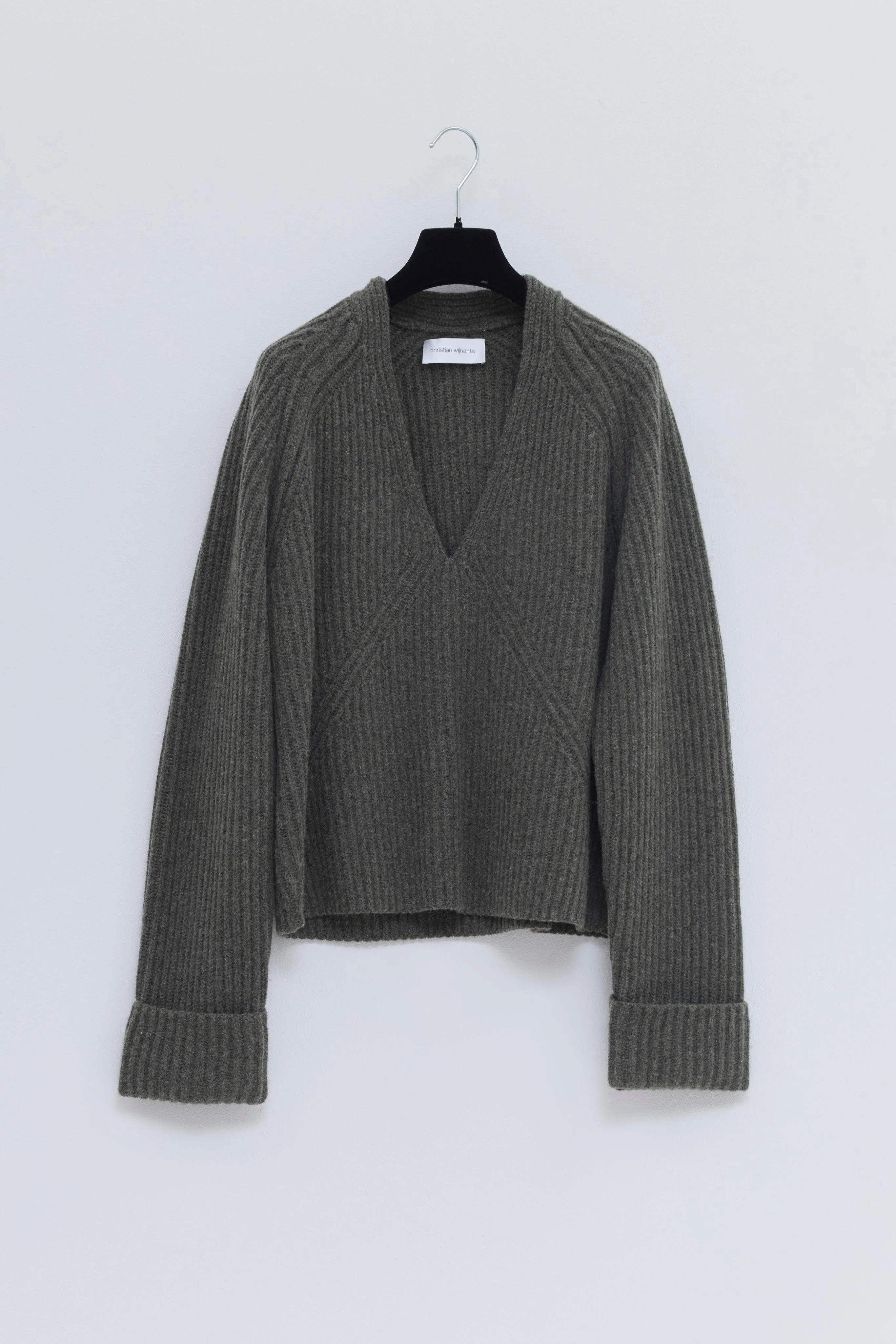 Keolana Ribbed V-Neck Sweater sold by Christian Wijnants product image thumbnail 5