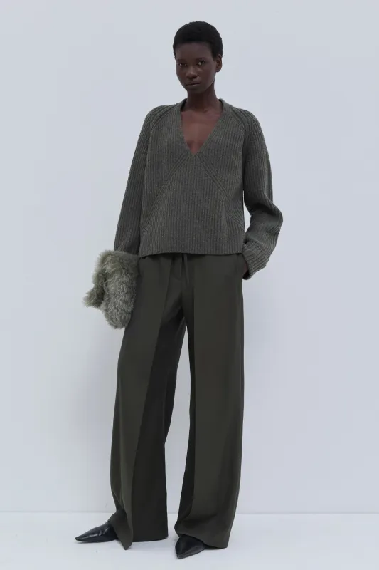 Keolana Ribbed V-Neck Sweater made by Christian Wijnants