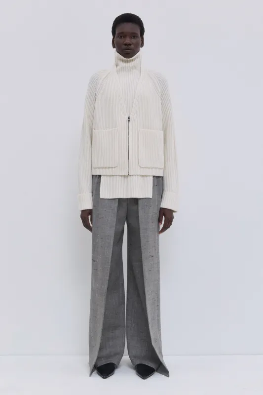 Kavari Ribbed Zip Cardigan made by Christian Wijnants