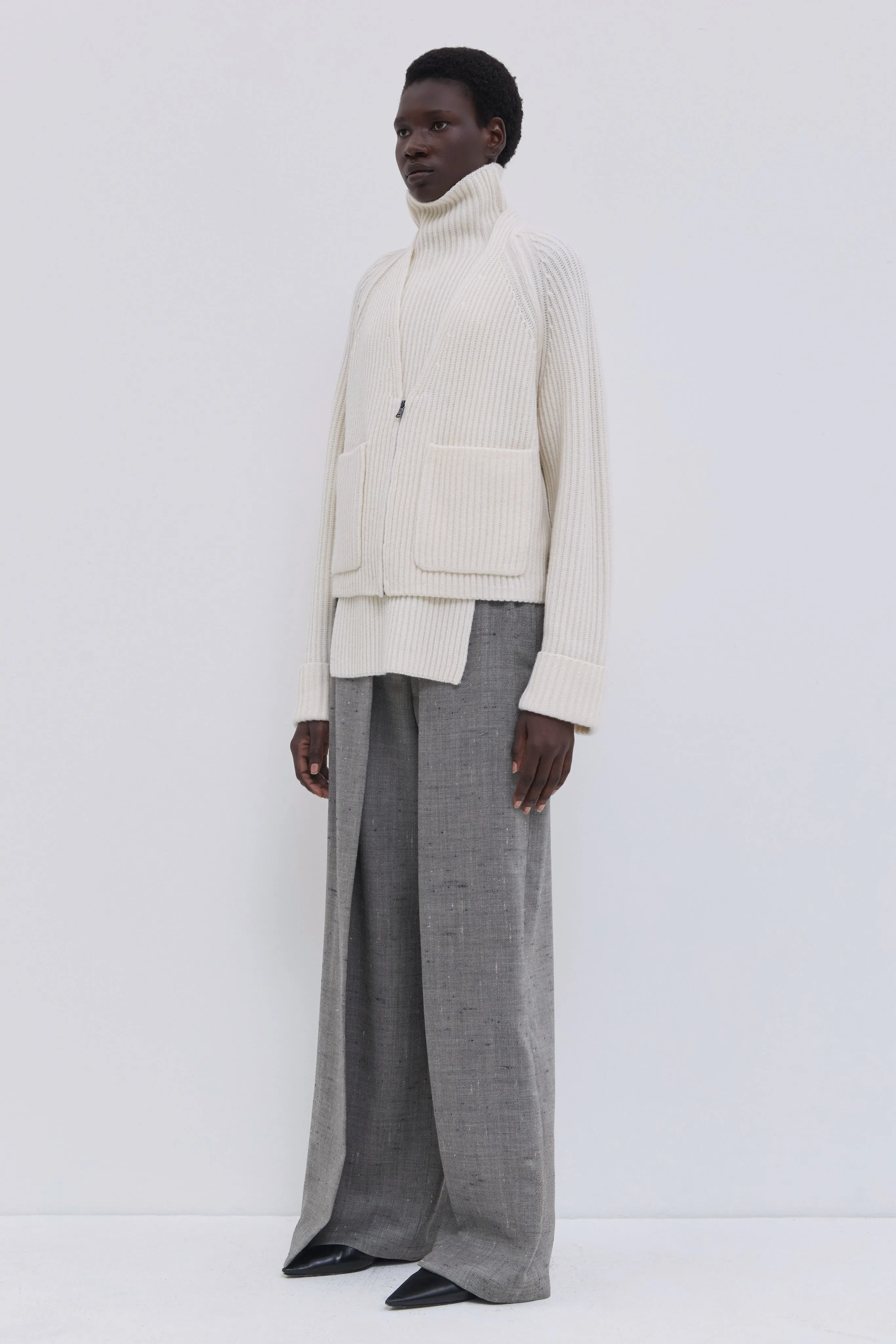 Kavari Ribbed Zip Cardigan sold by Christian Wijnants product image thumbnail 2