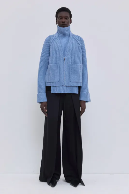 Kavari Ribbed Zip Cardigan made by Christian Wijnants