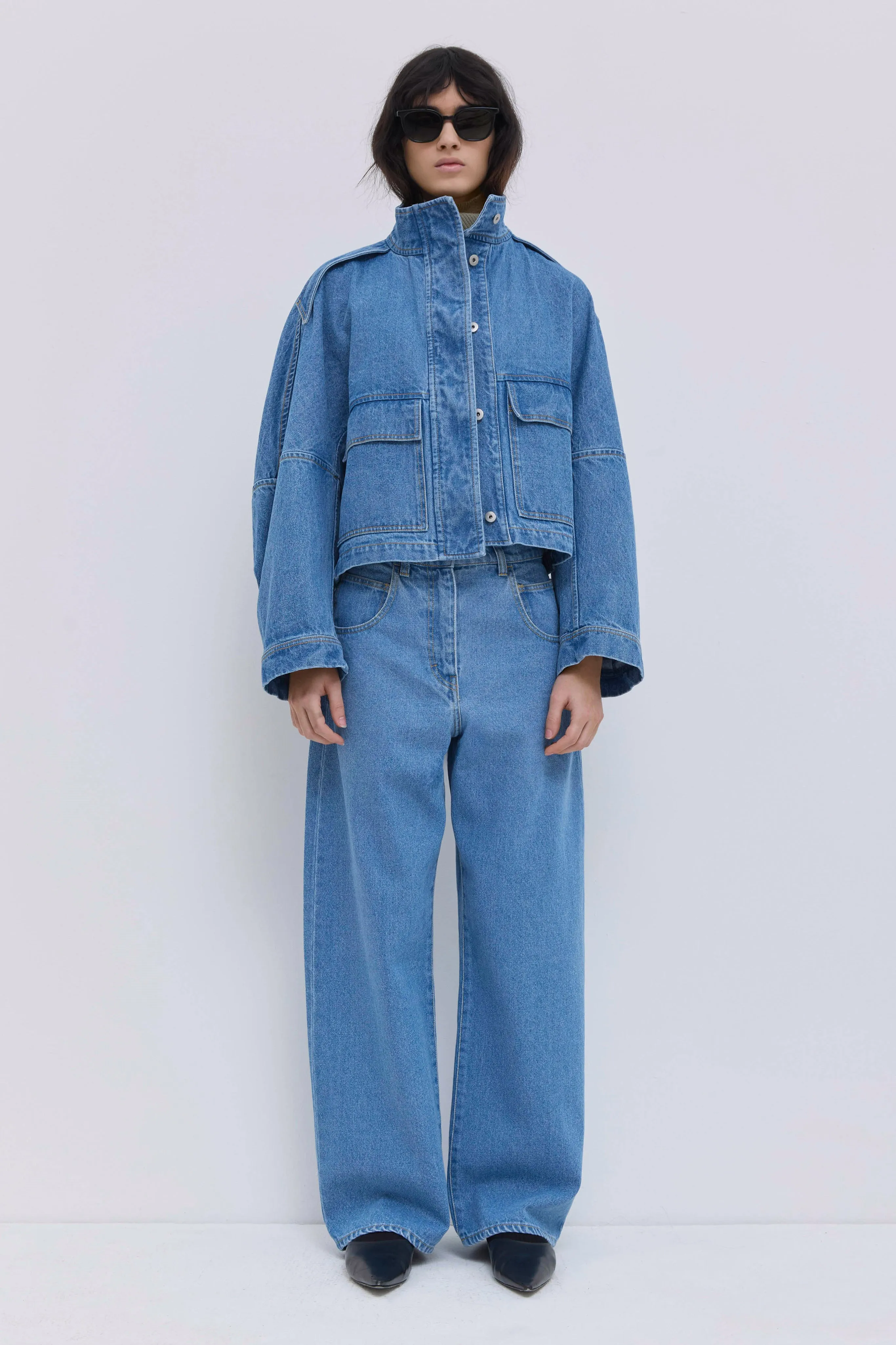 Jola Cropped Denim Jacket sold by Christian Wijnants product image thumbnail 3