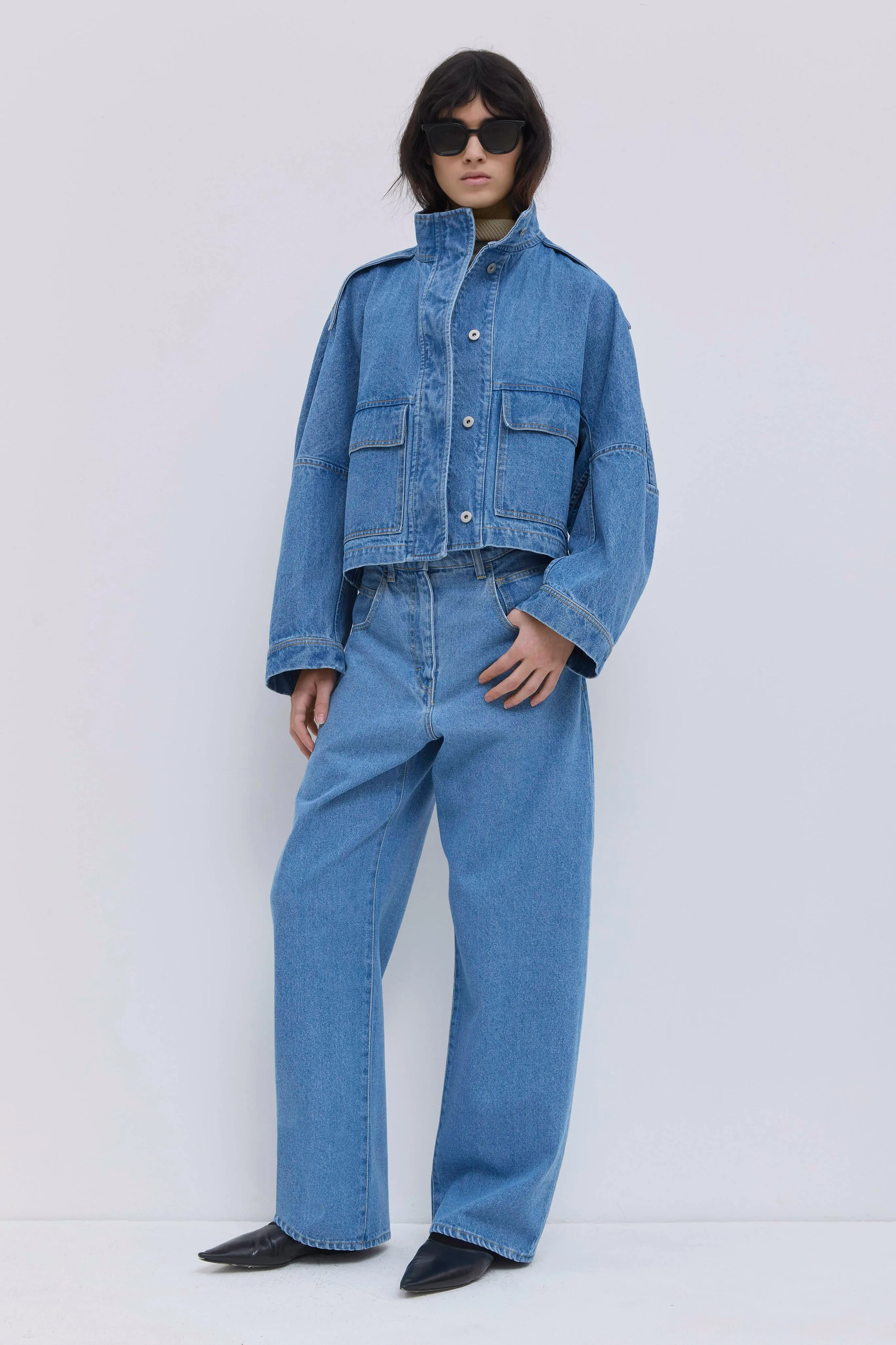Jola Cropped Denim Jacket sold by Christian Wijnants product image thumbnail 4
