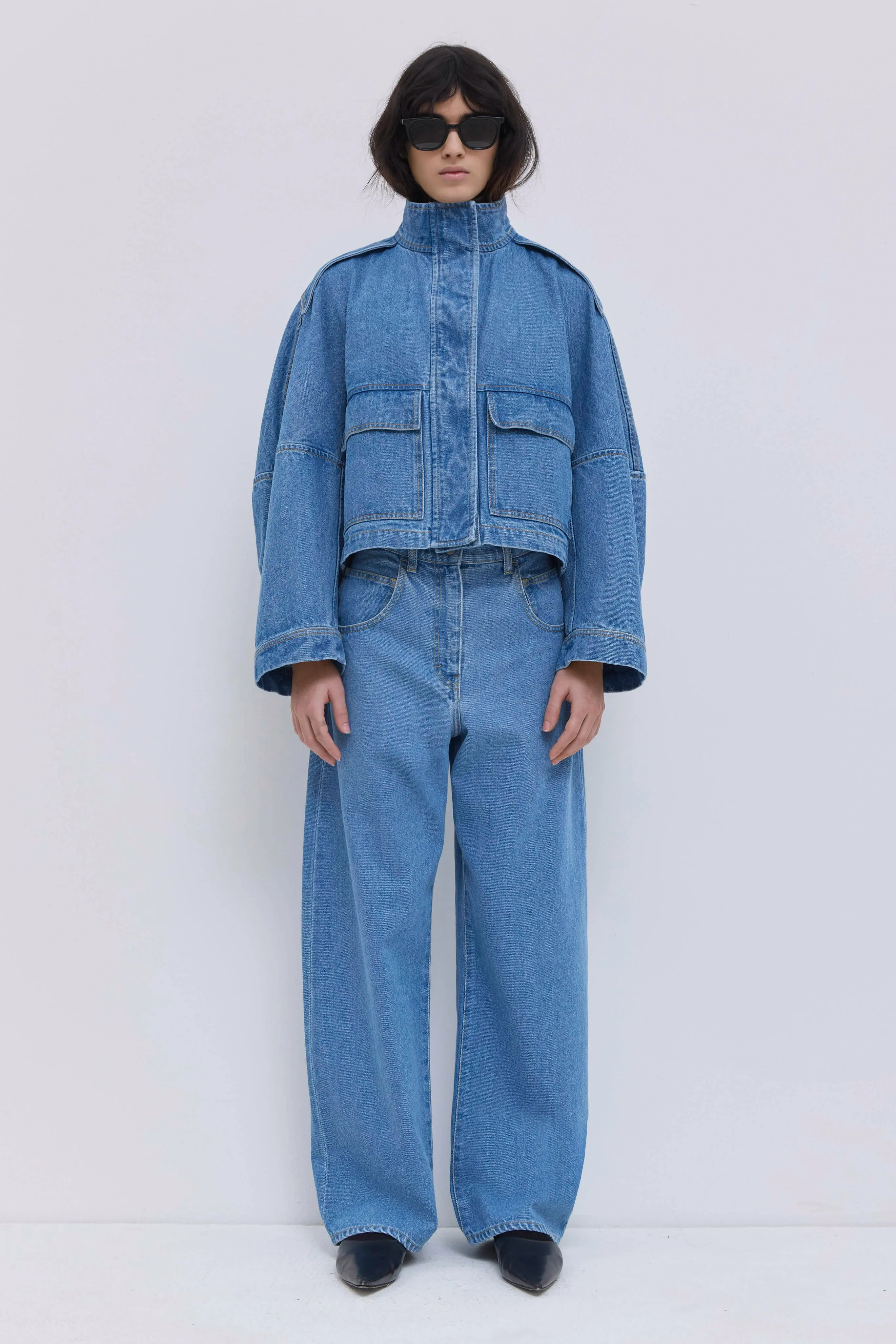 Jola Cropped Denim Jacket sold by Christian Wijnants