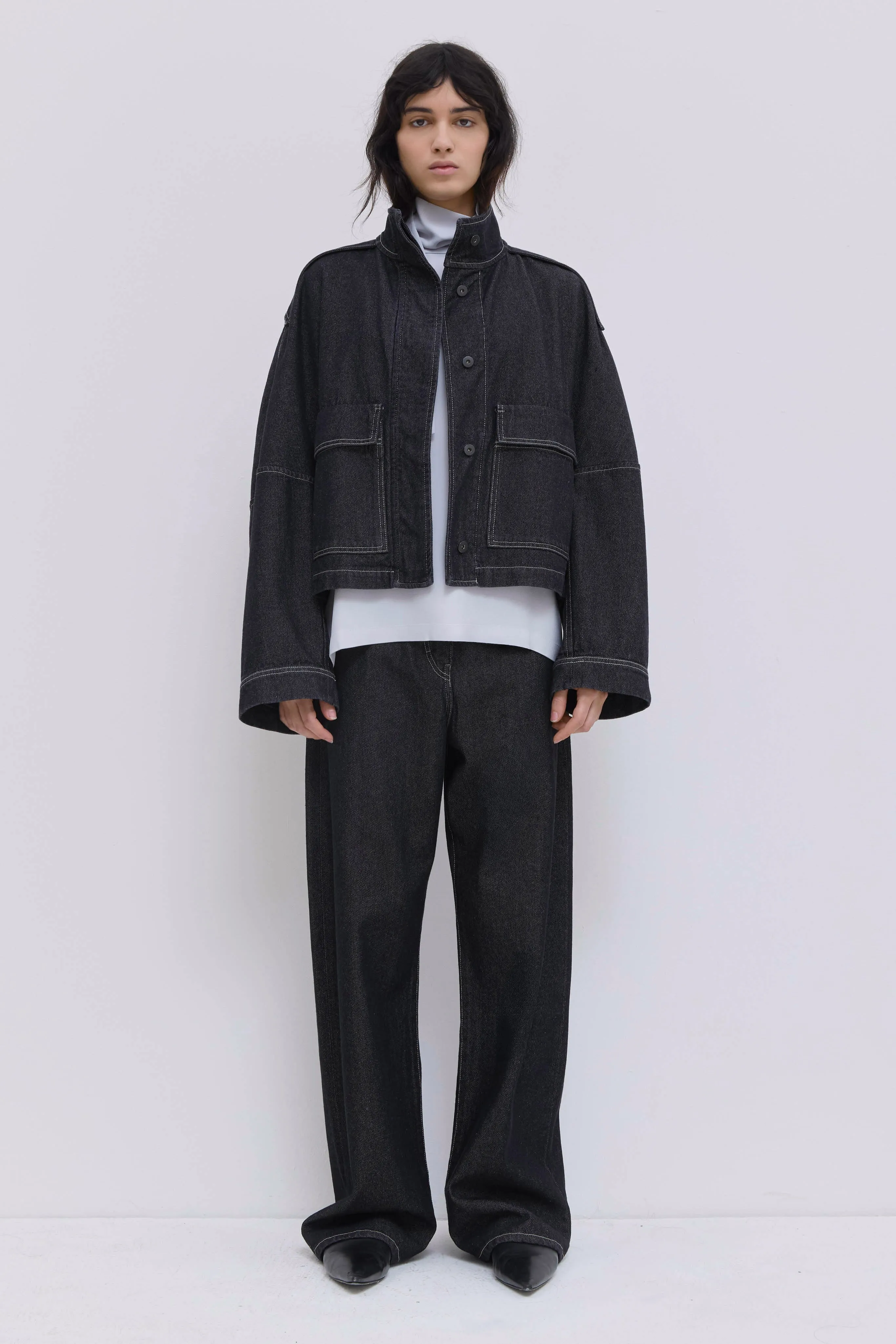 Jola Cropped Denim Jacket sold by Christian Wijnants product image thumbnail 4