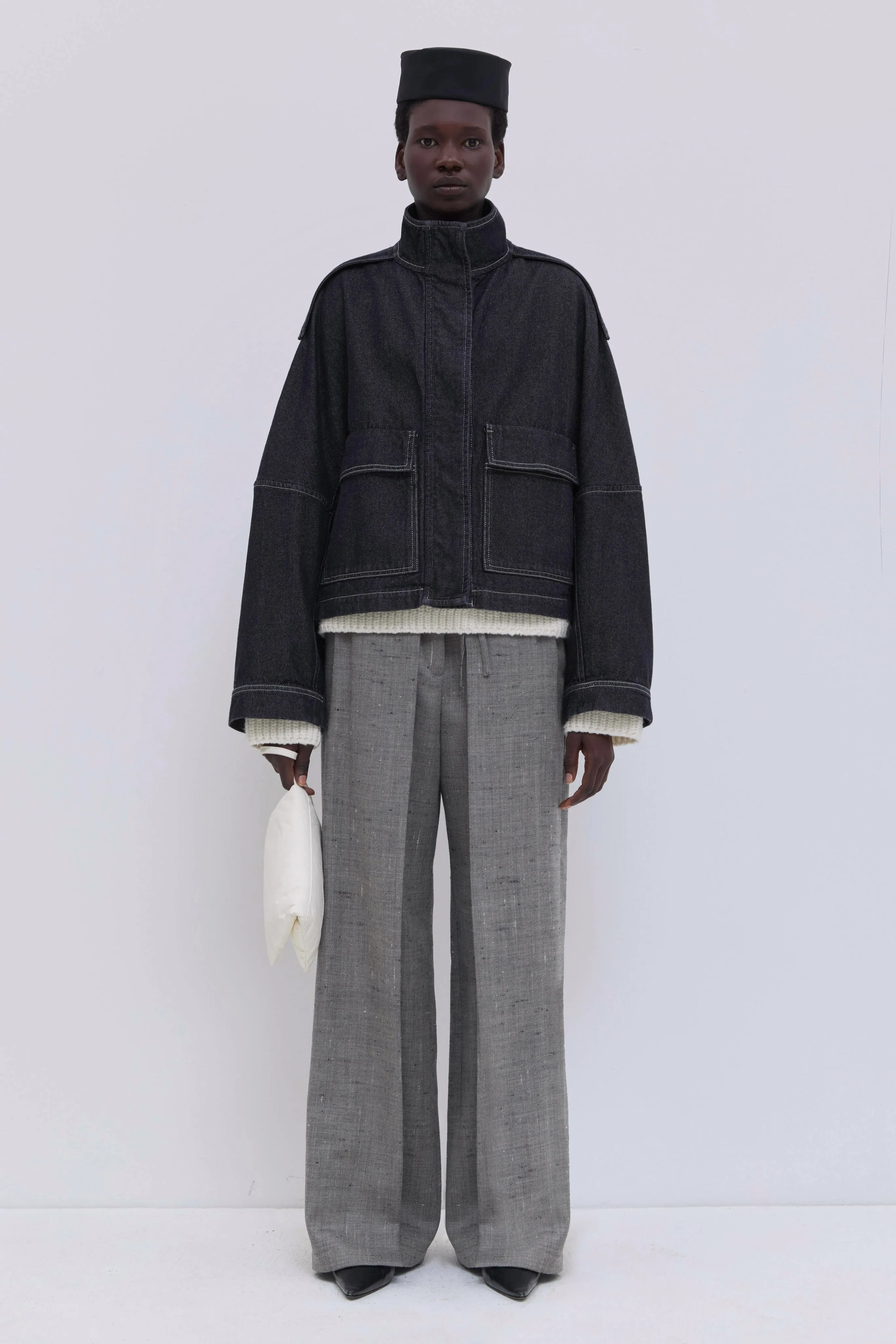 Jola Cropped Denim Jacket sold by Christian Wijnants