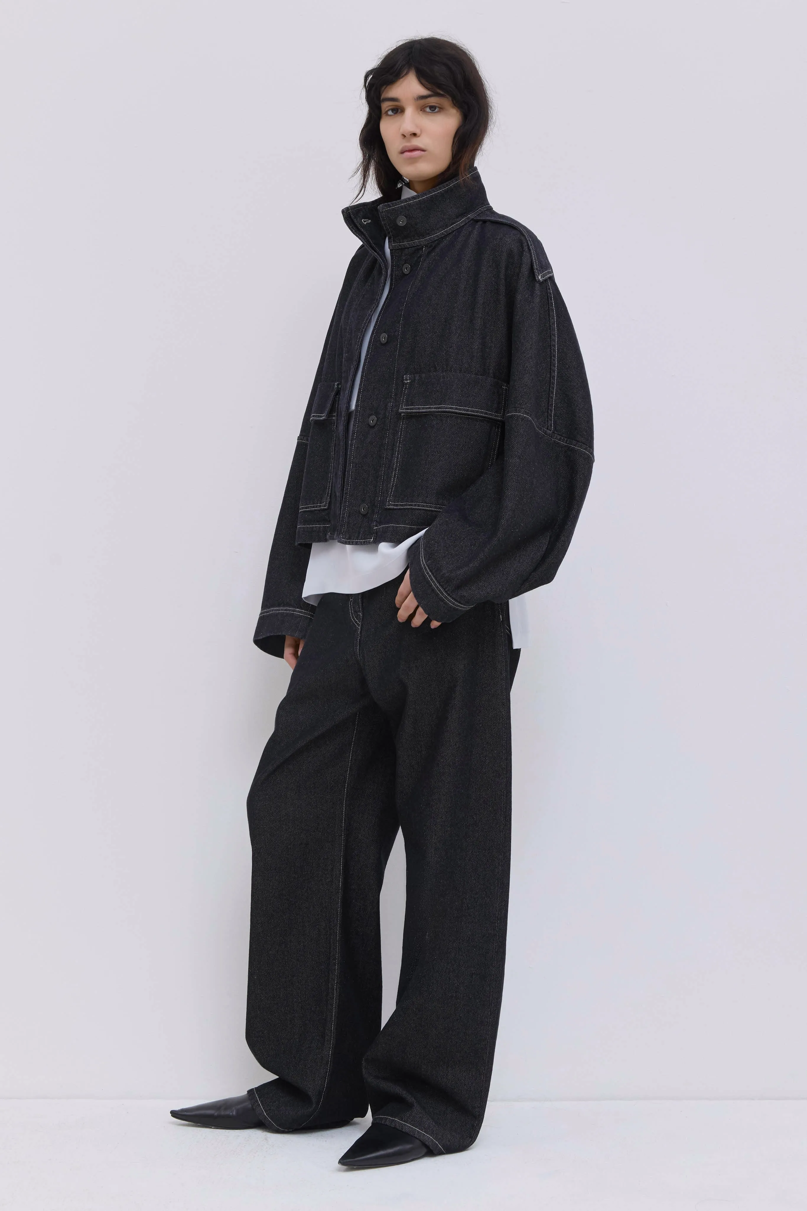 Jola Cropped Denim Jacket sold by Christian Wijnants product image thumbnail 5