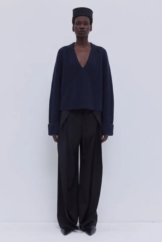 Keolana Ribbed V-Neck Sweater made by Christian Wijnants