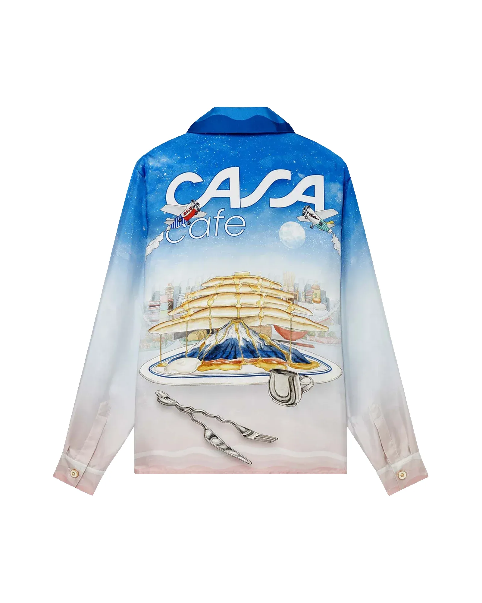 Casa Cafe Long Sleeve Silk Shirt sold by Casablanca