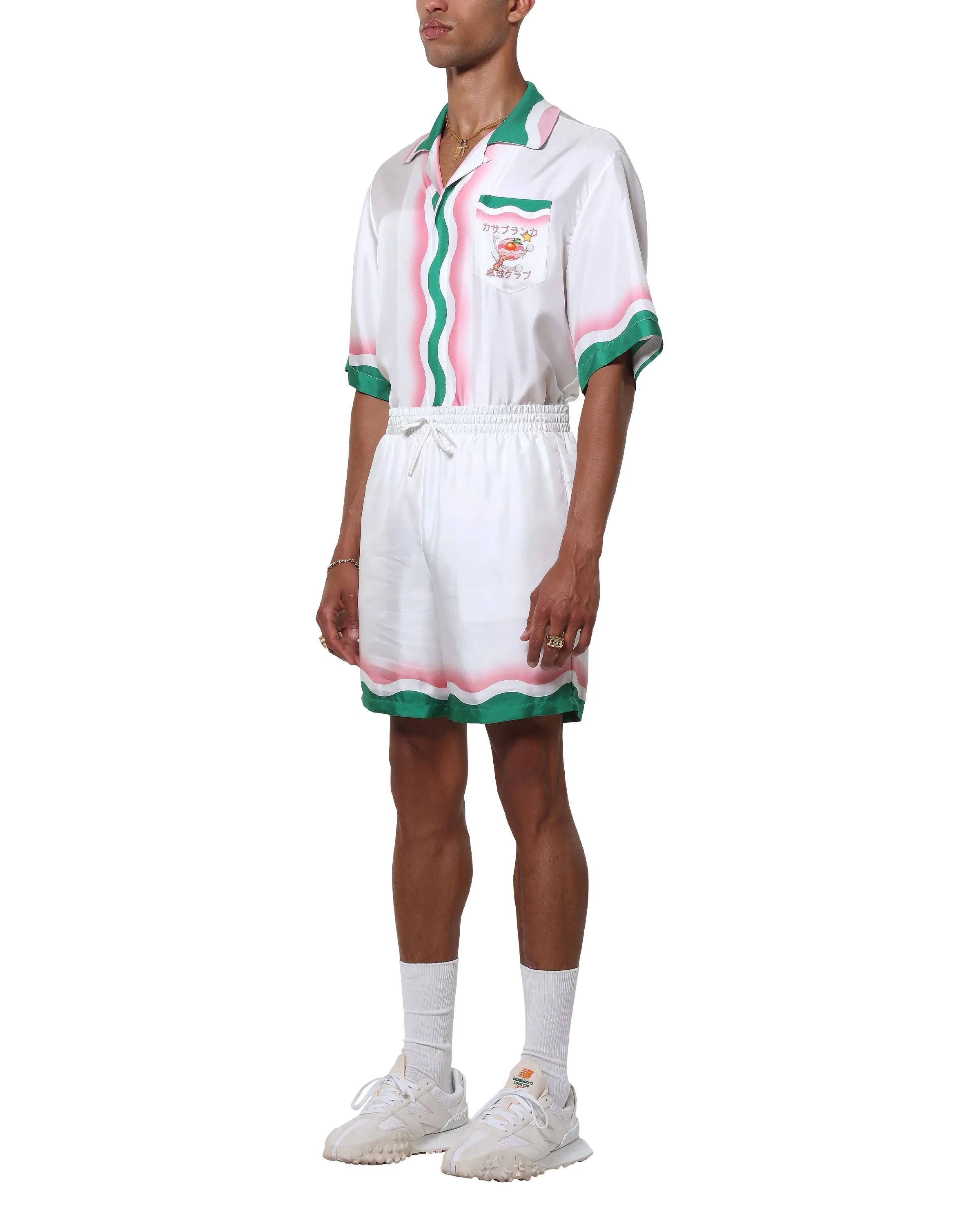 Le Jeu De Ping Pong Silk Shorts sold by Casablanca product image thumbnail 4