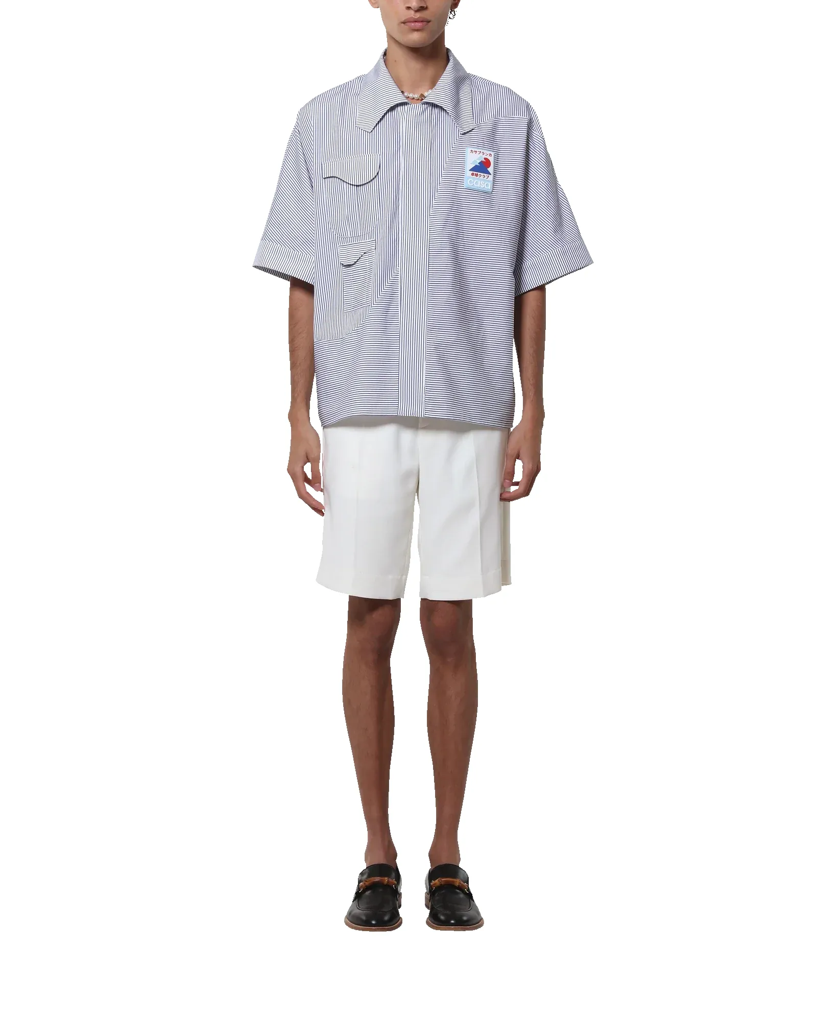 Blue Pinstripe Cotton Shirt sold by Casablanca product image thumbnail 2