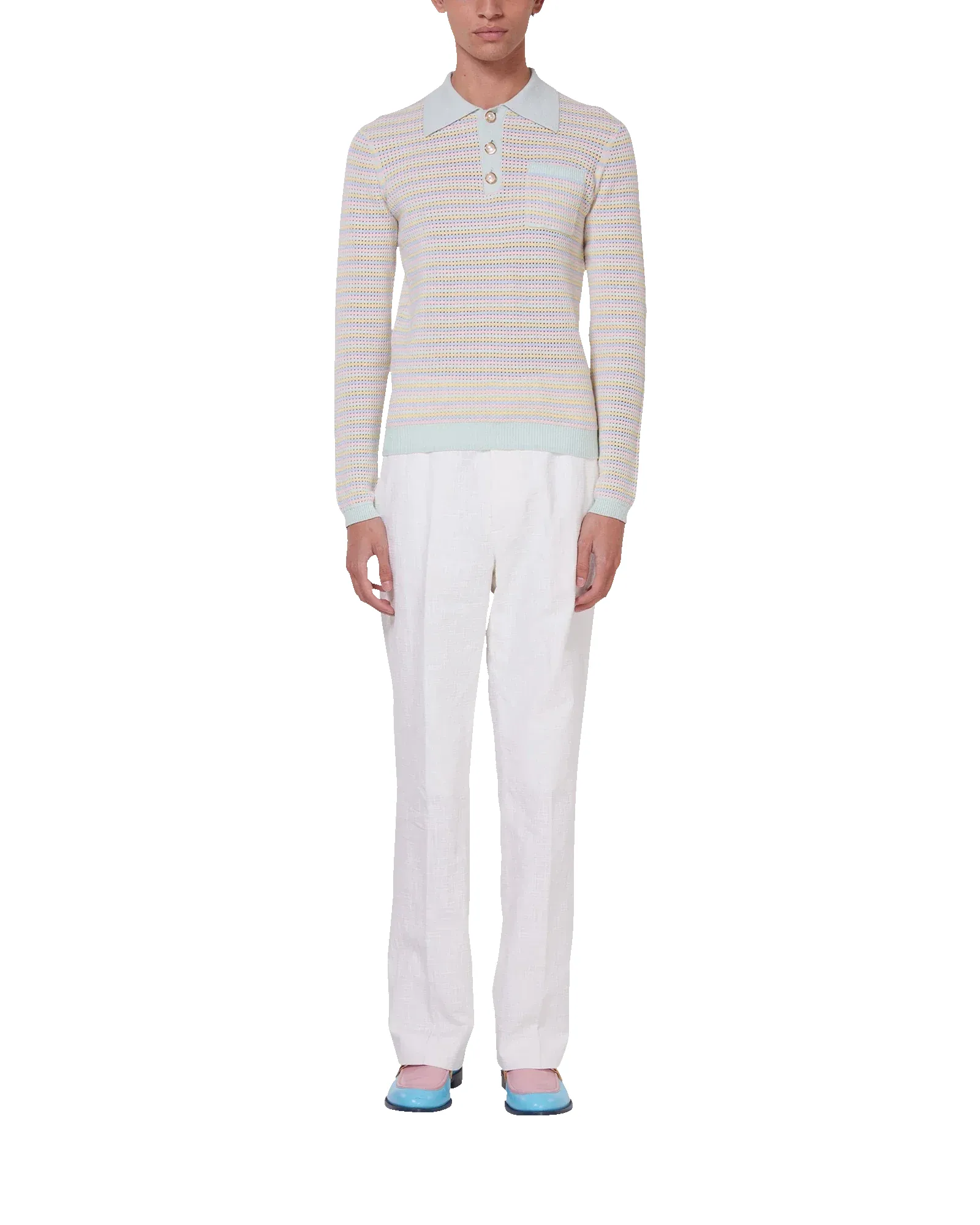 Mint Striped Polo Shirt sold by Casablanca product image thumbnail 2