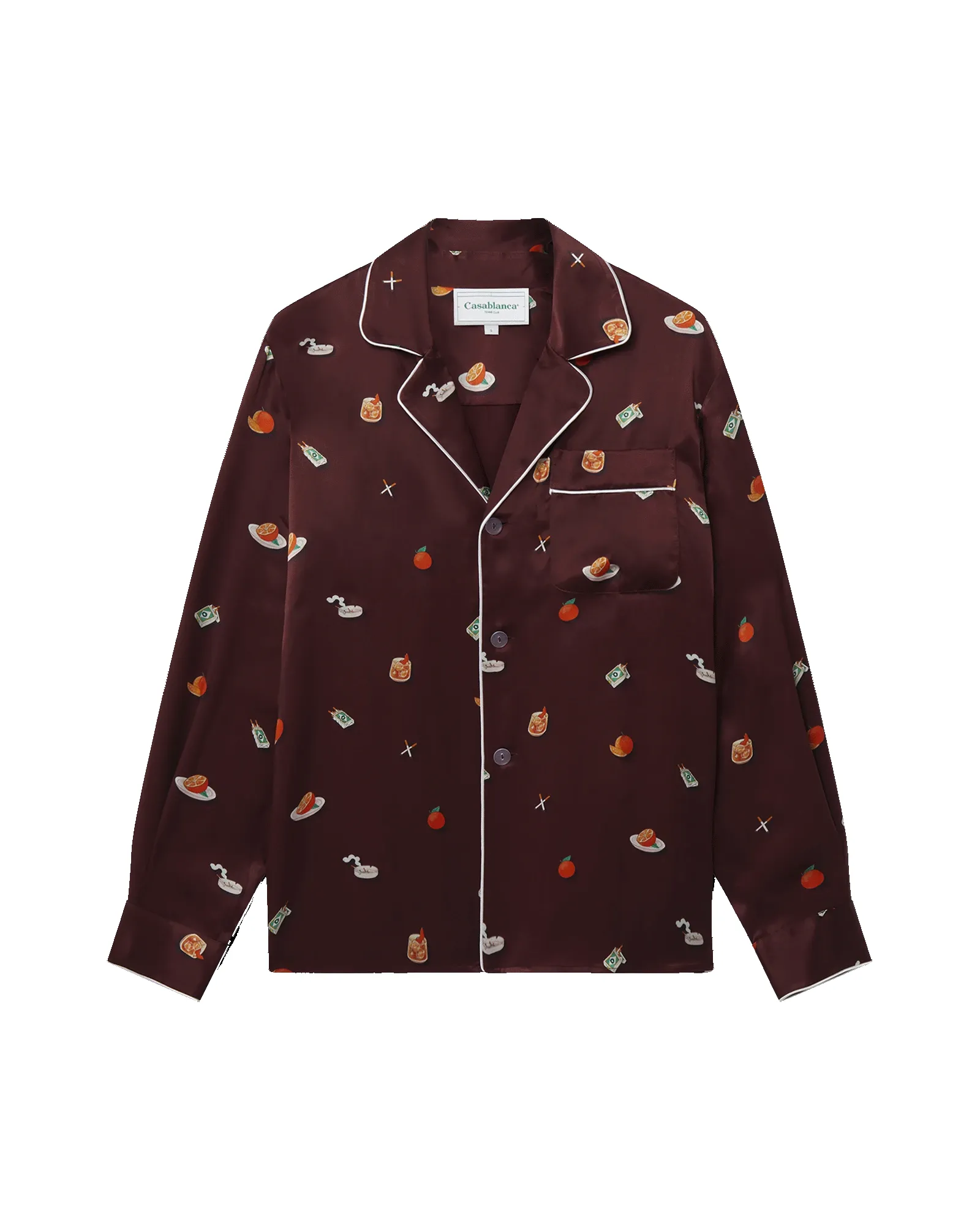 Vices Silk Satin Pyjama Shirt sold by Casablanca