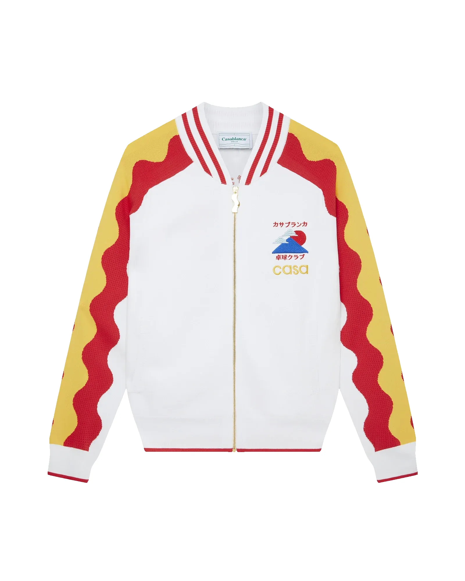 Red Wave Knit Track Jacket sold by Casablanca