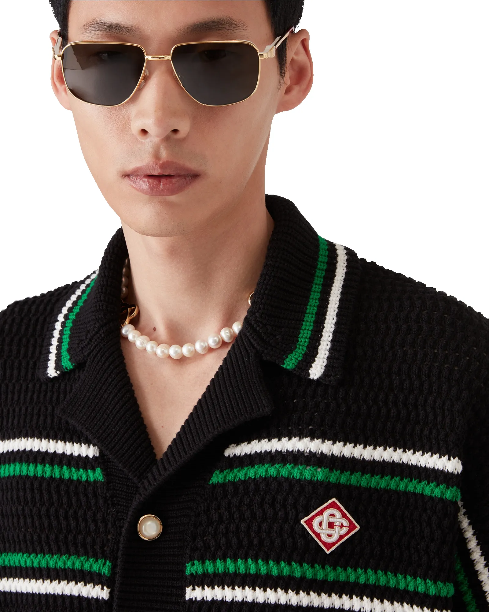 Tennis Short Sleeve Crochet Shirt sold by Casablanca product image thumbnail 5