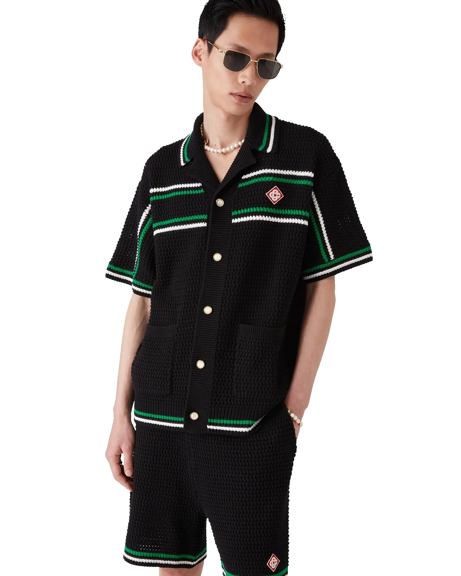 Tennis Short Sleeve Crochet Shirt sold by Casablanca product image thumbnail 4