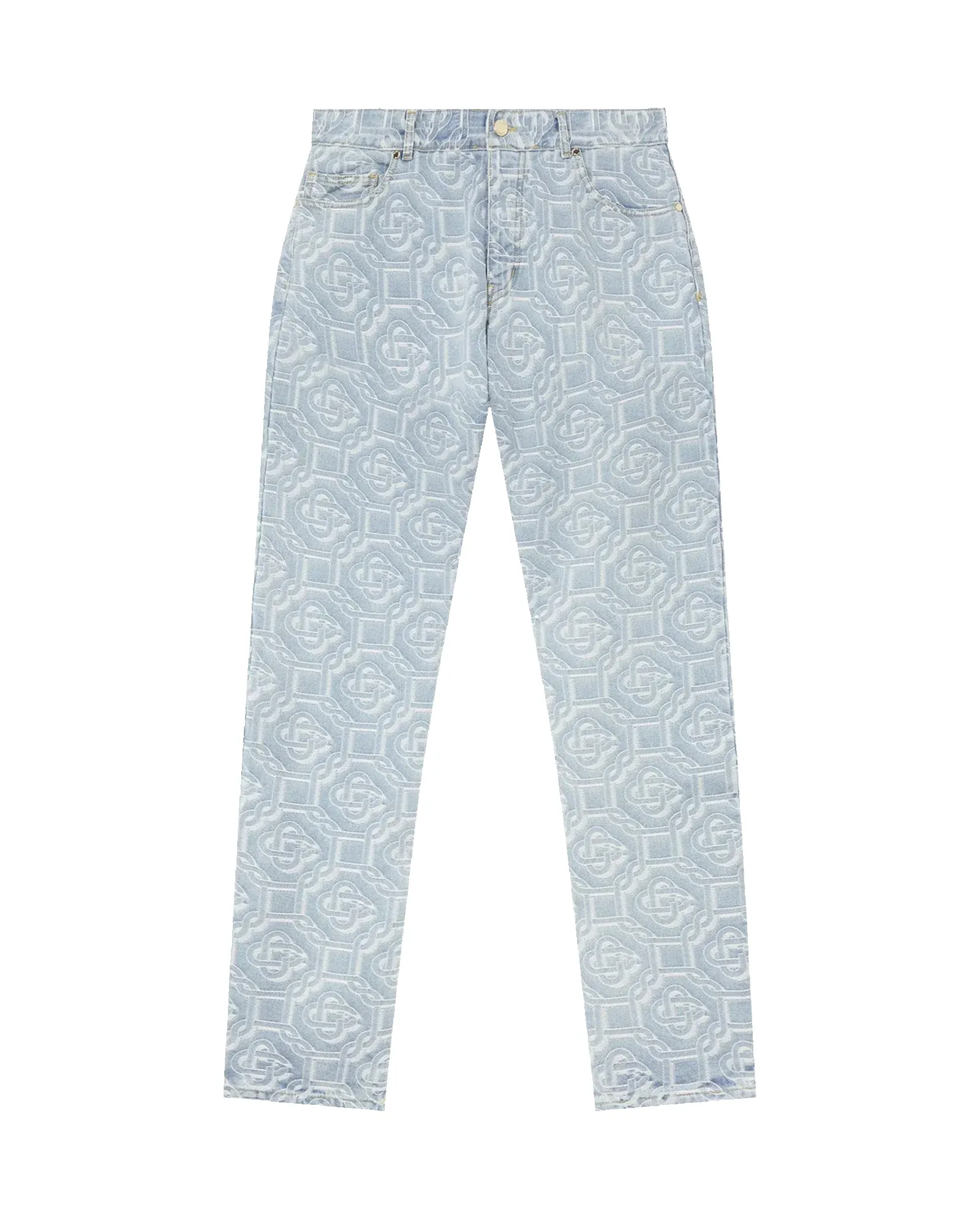 Denim Bleached Monogram Trousers sold by Casablanca