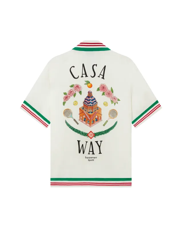 Casa Way Knitted Collar Short Sleeve Silk Shirt sold by Casablanca