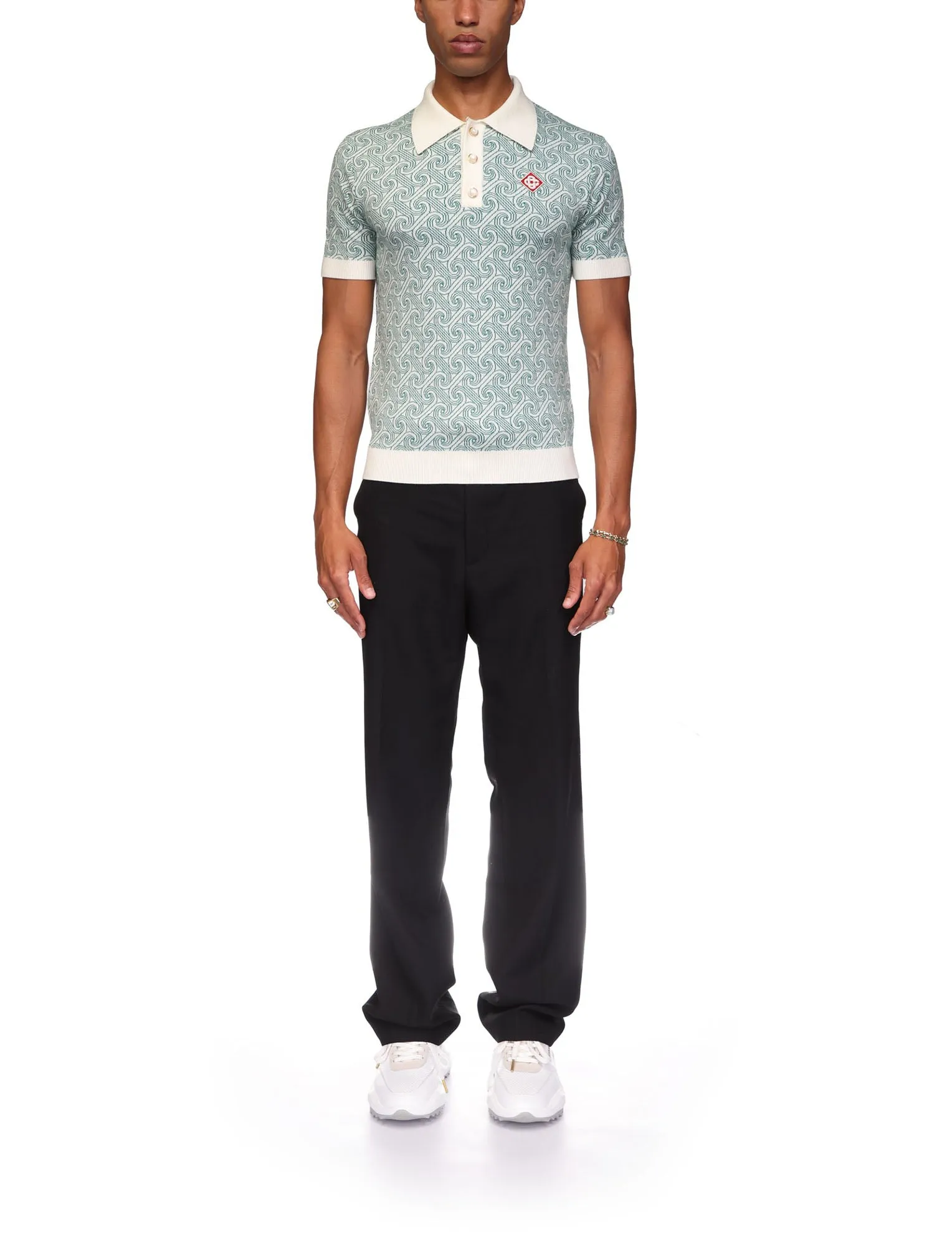 Column Jacquard Monogram Polo Shirt sold by Casablanca product image thumbnail 2