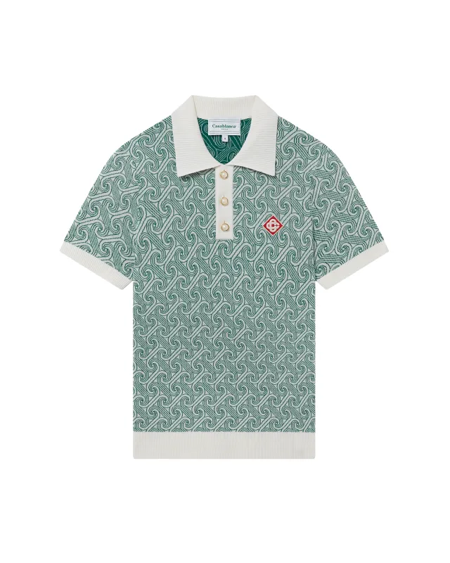 Column Jacquard Monogram Polo Shirt sold by Casablanca