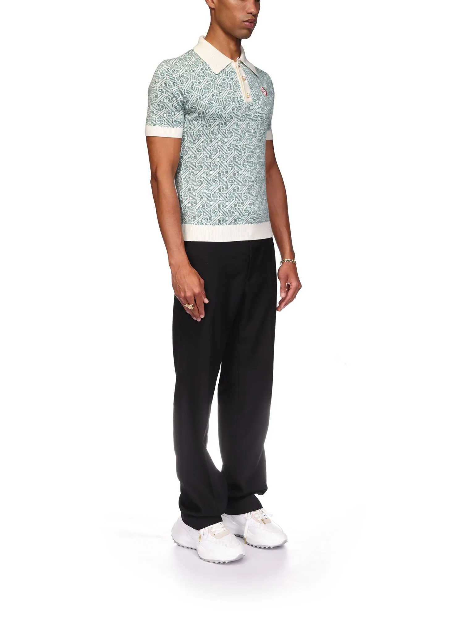 Column Jacquard Monogram Polo Shirt sold by Casablanca product image thumbnail 5