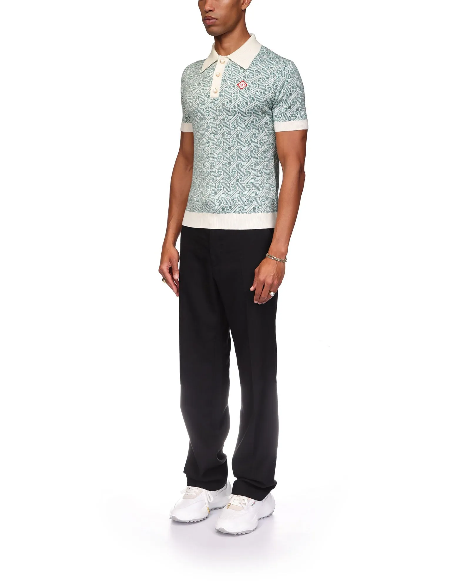 Column Jacquard Monogram Polo Shirt sold by Casablanca product image thumbnail 3