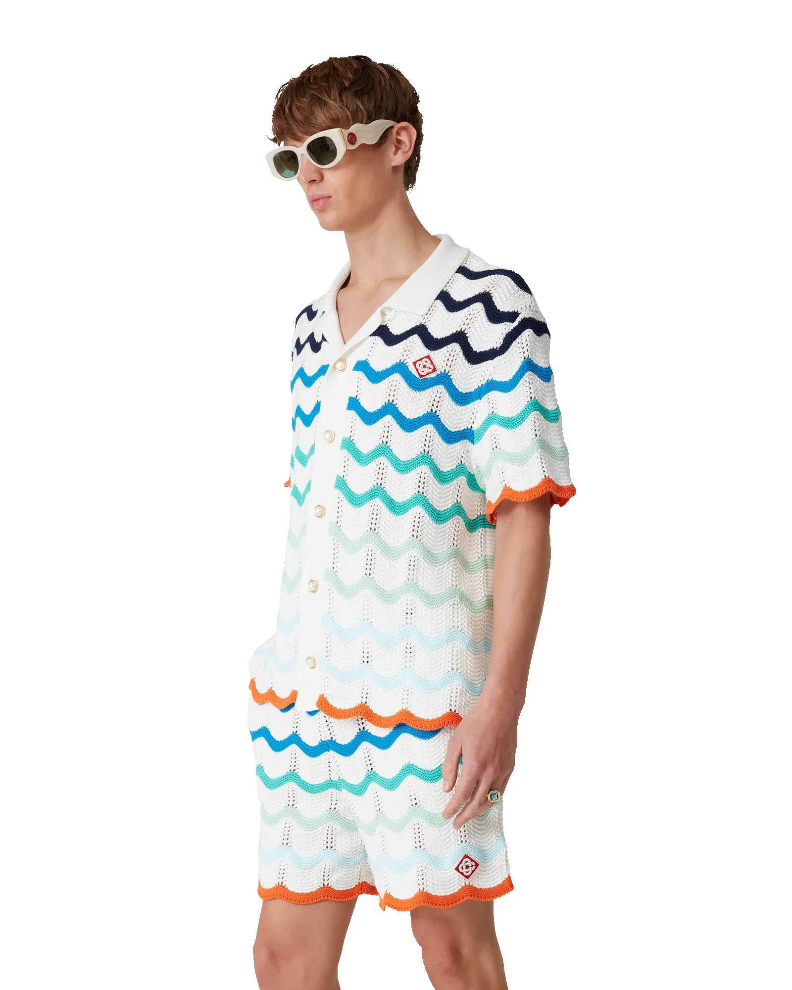 Gradient Wave Short Sleeve Crochet Shirt sold by Casablanca product image thumbnail 5