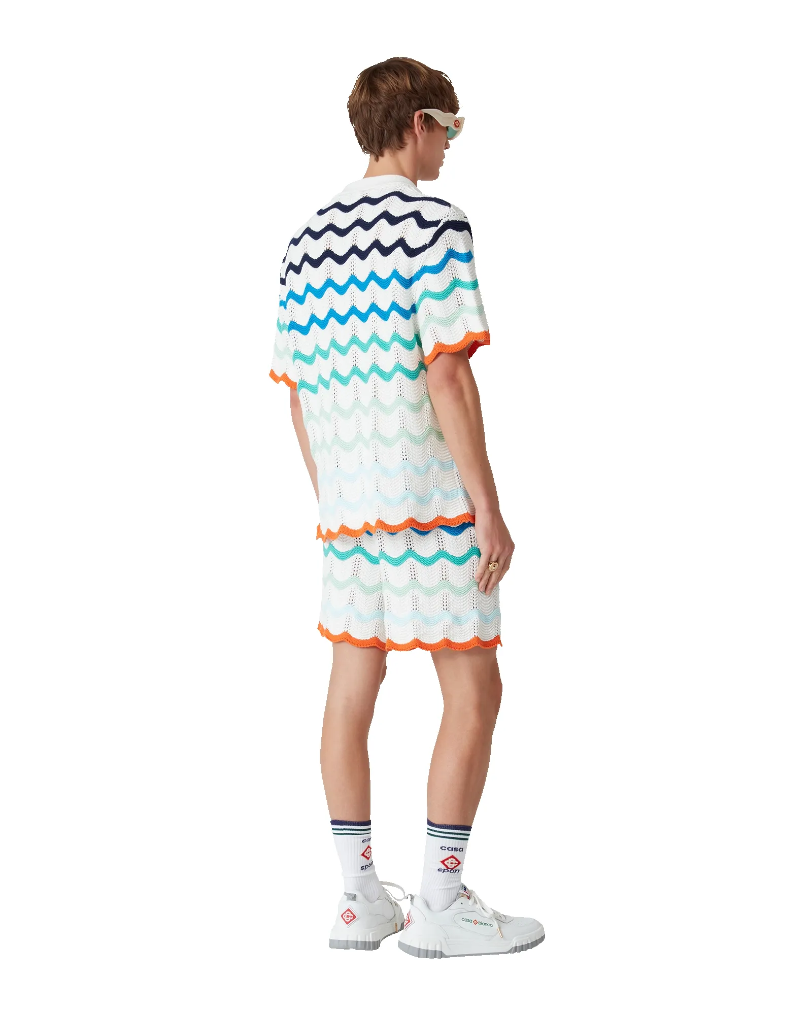 Gradient Wave Short Sleeve Crochet Shirt sold by Casablanca product image thumbnail 3