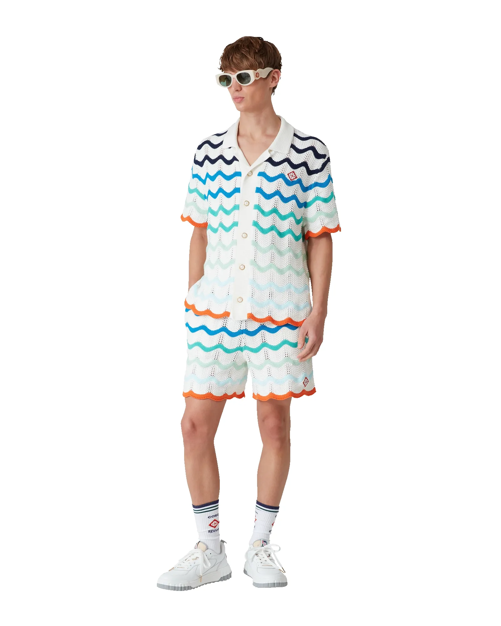 Gradient Wave Short Sleeve Crochet Shirt sold by Casablanca product image thumbnail 2