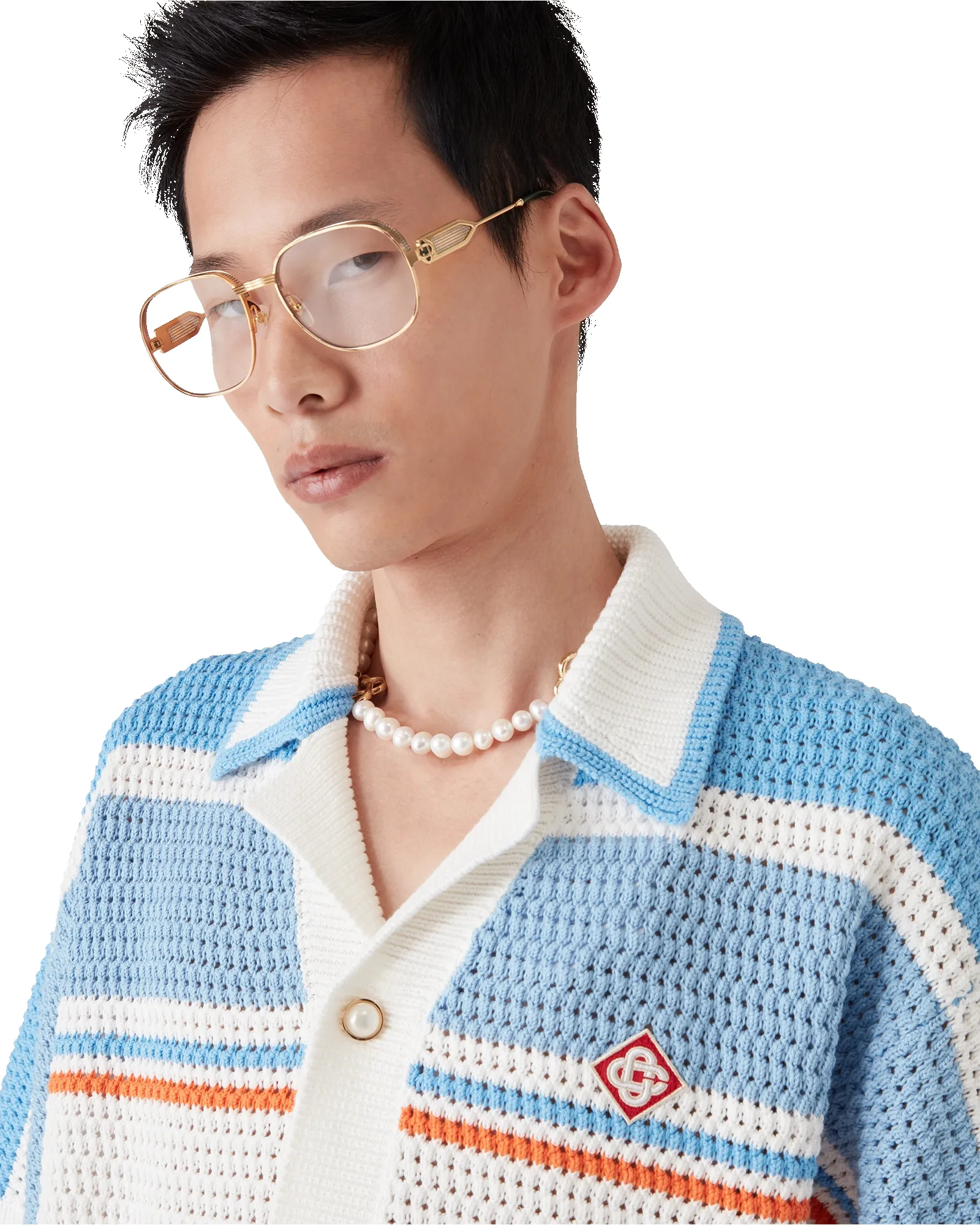 Cotton Tennis Short Sleeve Crochet Shirt sold by Casablanca product image thumbnail 5