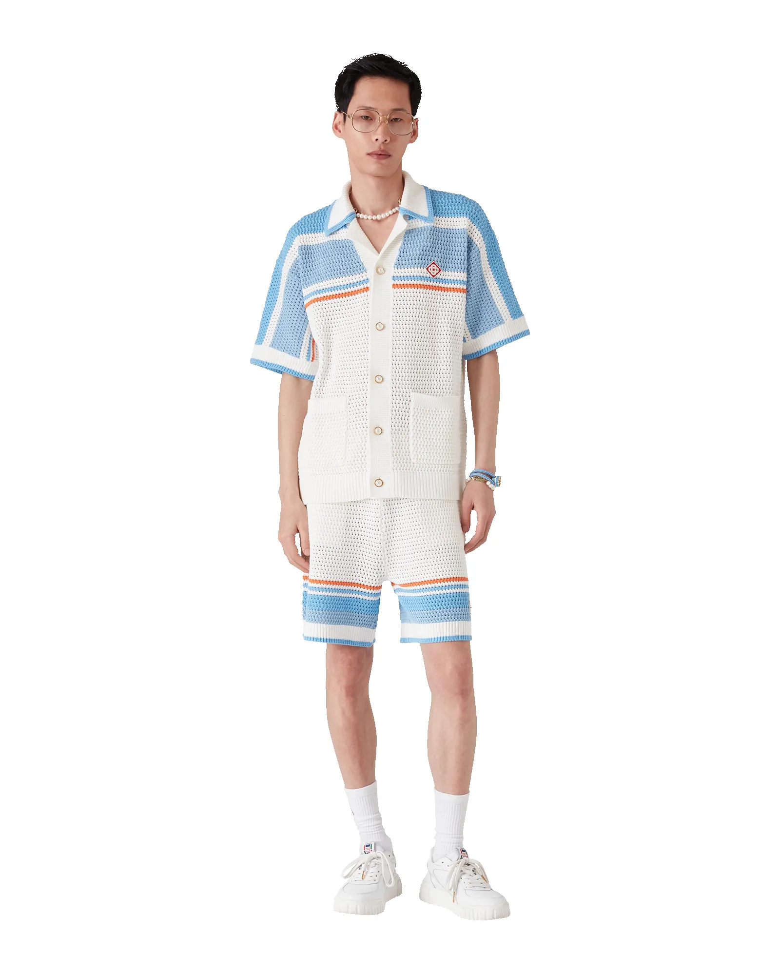 Cotton Tennis Short Sleeve Crochet Shirt sold by Casablanca product image thumbnail 2