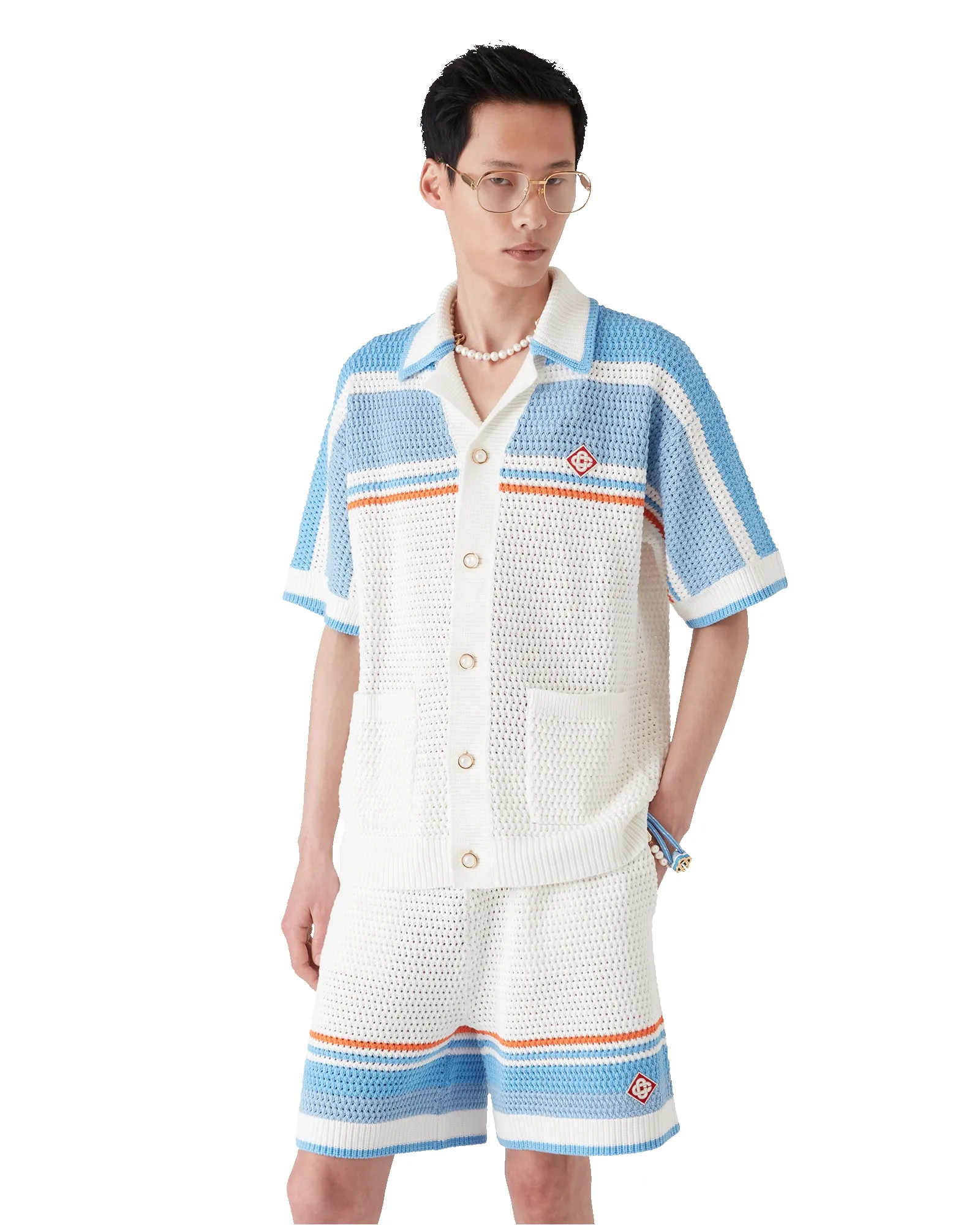 Cotton Tennis Short Sleeve Crochet Shirt sold by Casablanca product image thumbnail 4