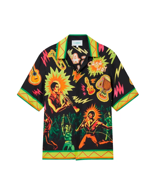 Music For The People Short Sleeve Silk Shirt sold by Casablanca