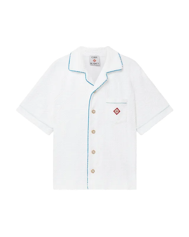 Tennis Stripe Short Sleeve Towelling Shirt made by Casablanca