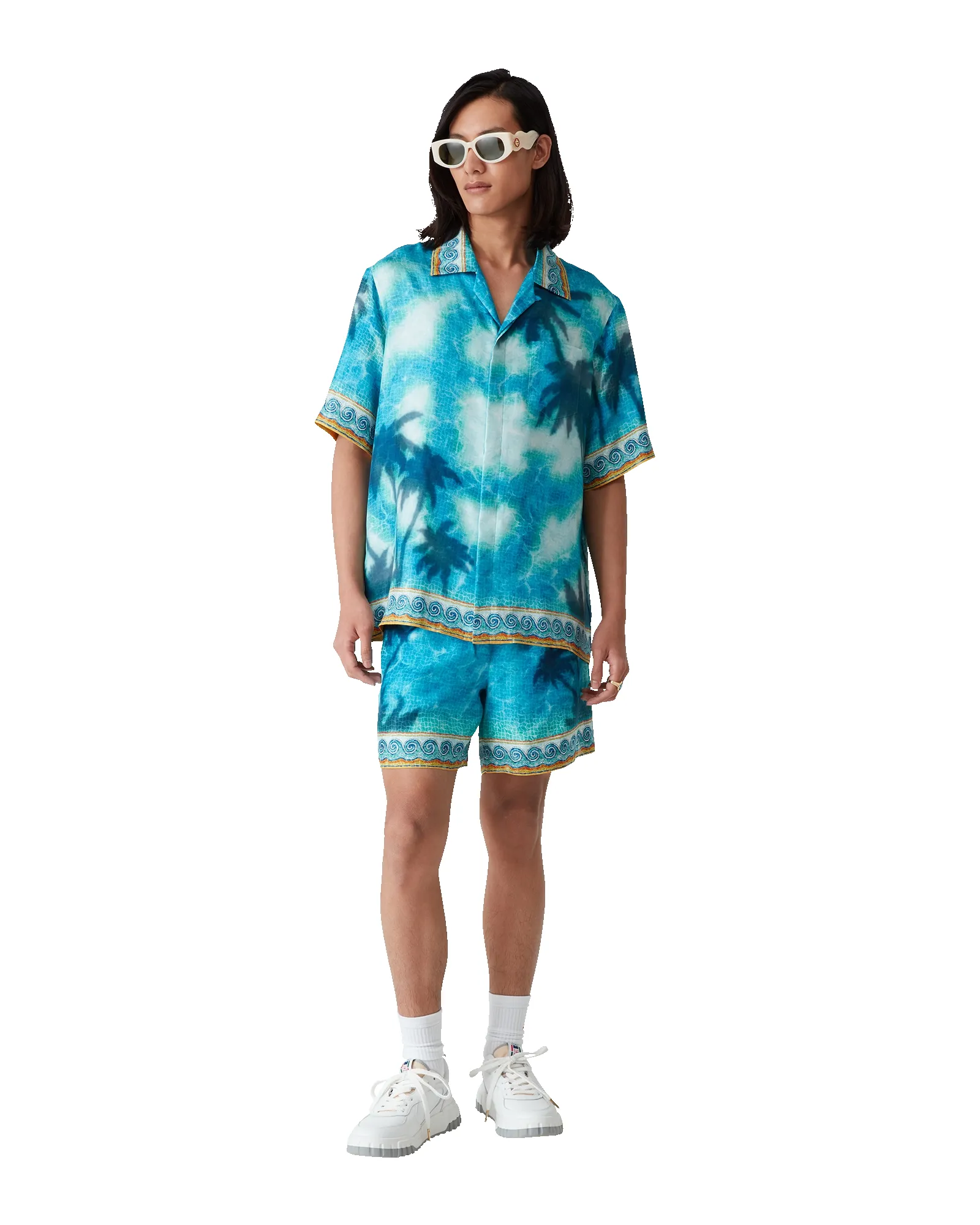 Poolside Emblem Short Sleeve Silk Shirt sold by Casablanca product image thumbnail 2