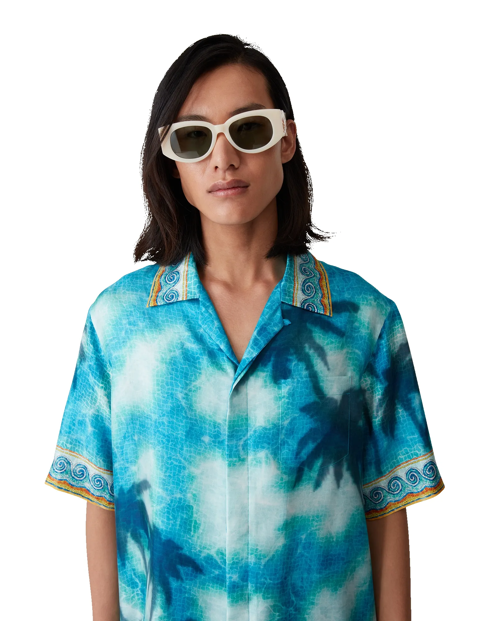 Poolside Emblem Short Sleeve Silk Shirt sold by Casablanca product image thumbnail 4