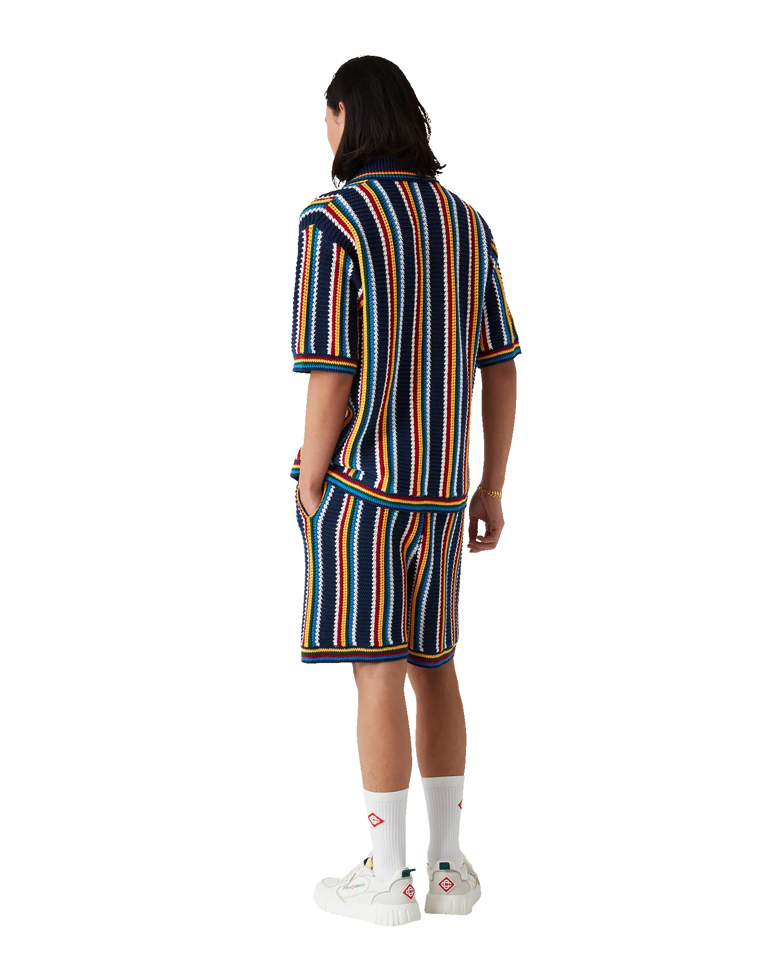 Crochet Short Sleeve Stripe Shirt sold by Casablanca product image thumbnail 3