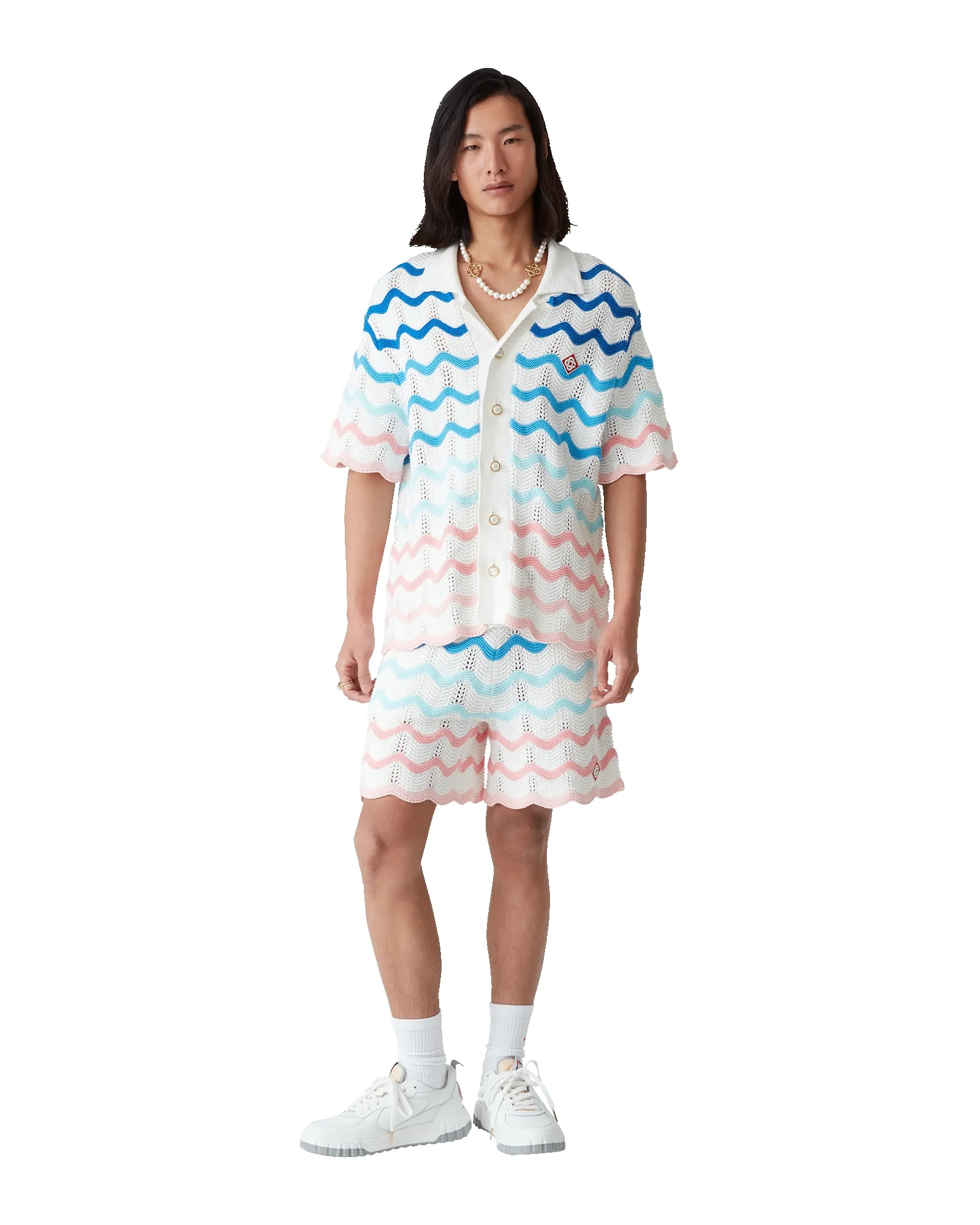 Gradient Wave Short Sleeve Crochet Shirt sold by Casablanca product image thumbnail 2