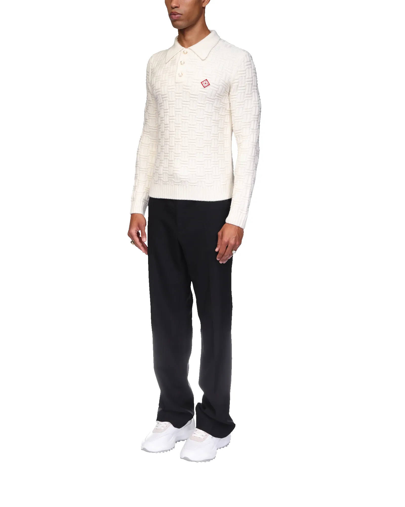 Column Knit Polo Shirt sold by Casablanca product image thumbnail 3