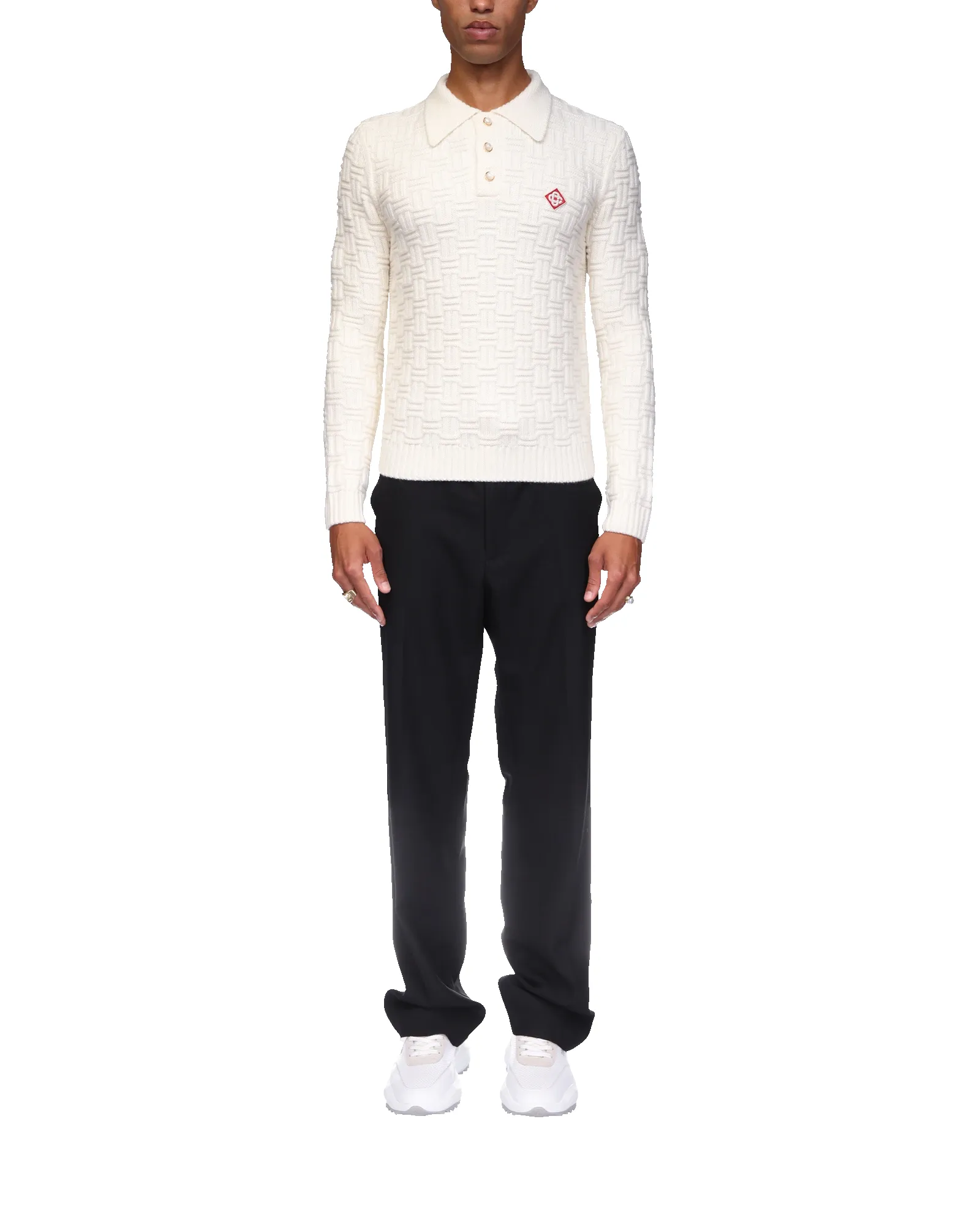 Column Knit Polo Shirt sold by Casablanca product image thumbnail 2