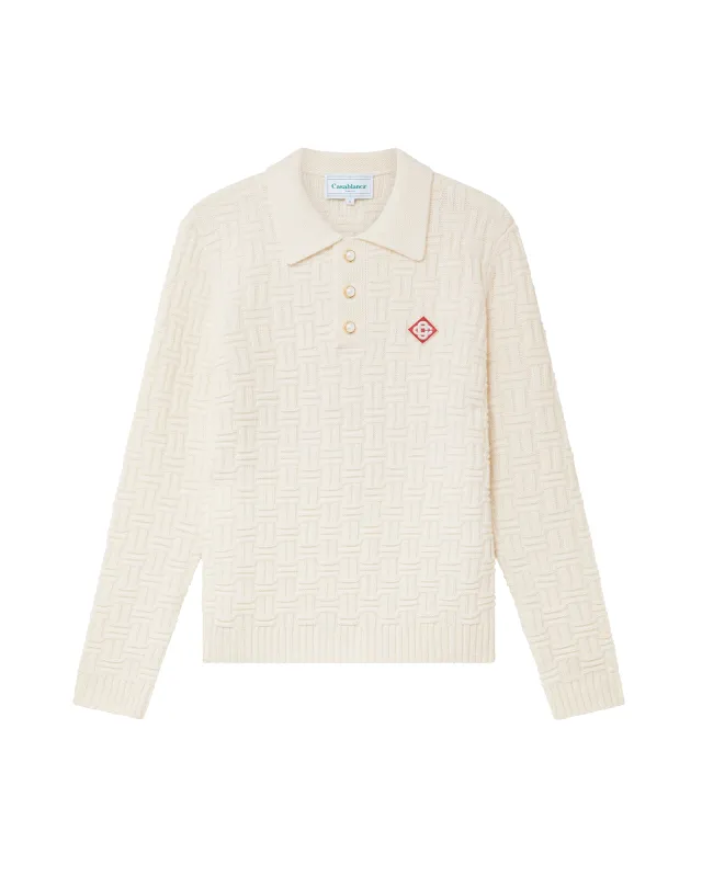 Column Knit Polo Shirt sold by Casablanca