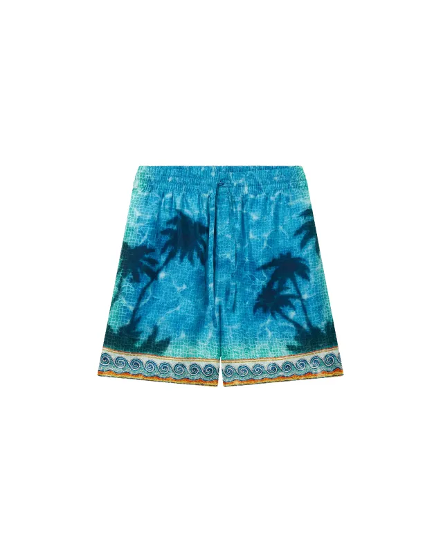 Poolside Emblem Silk Shorts sold by Casablanca