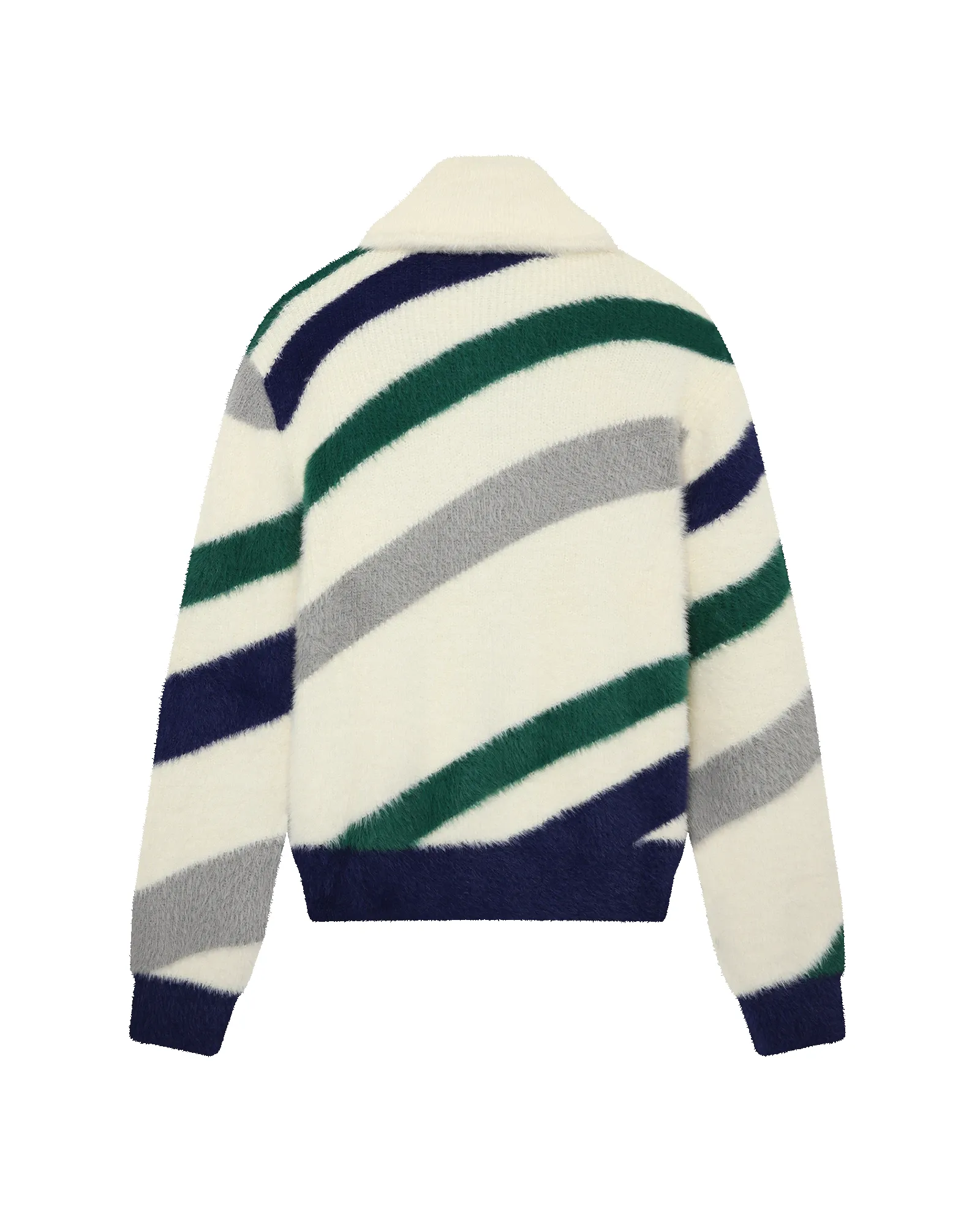 Diagonal Striped Fluffy Zip Up Jumper sold by Casablanca product image thumbnail 2