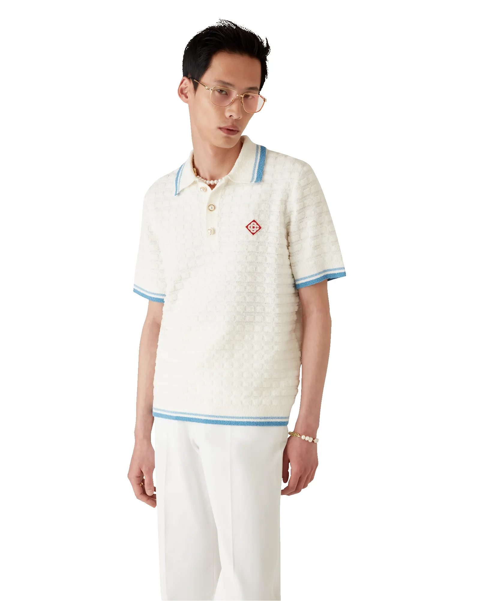 Cotton Boucle Polo Shirt sold by Casablanca product image thumbnail 4