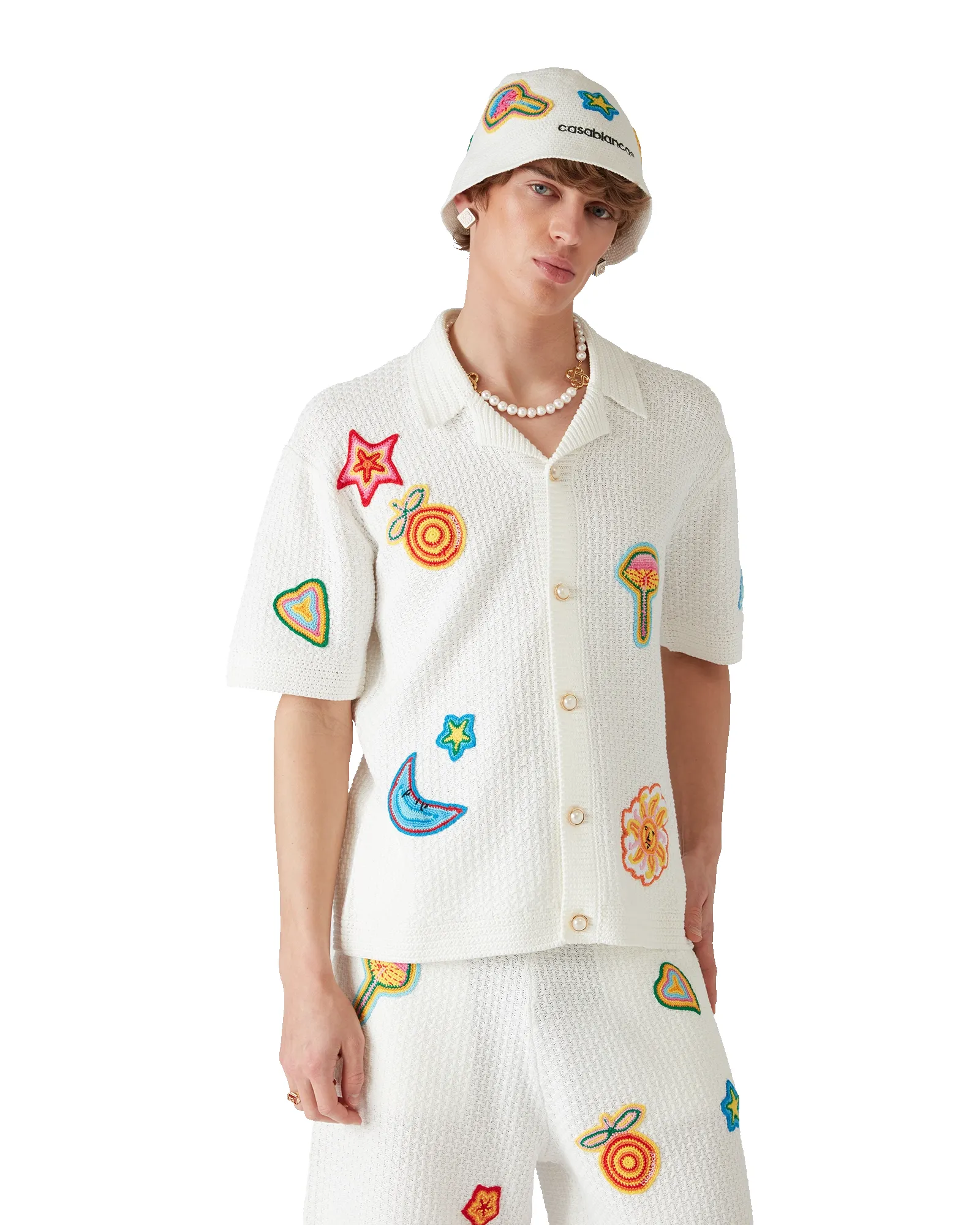 Motif Short Sleeve Crochet Shirt sold by Casablanca product image thumbnail 3