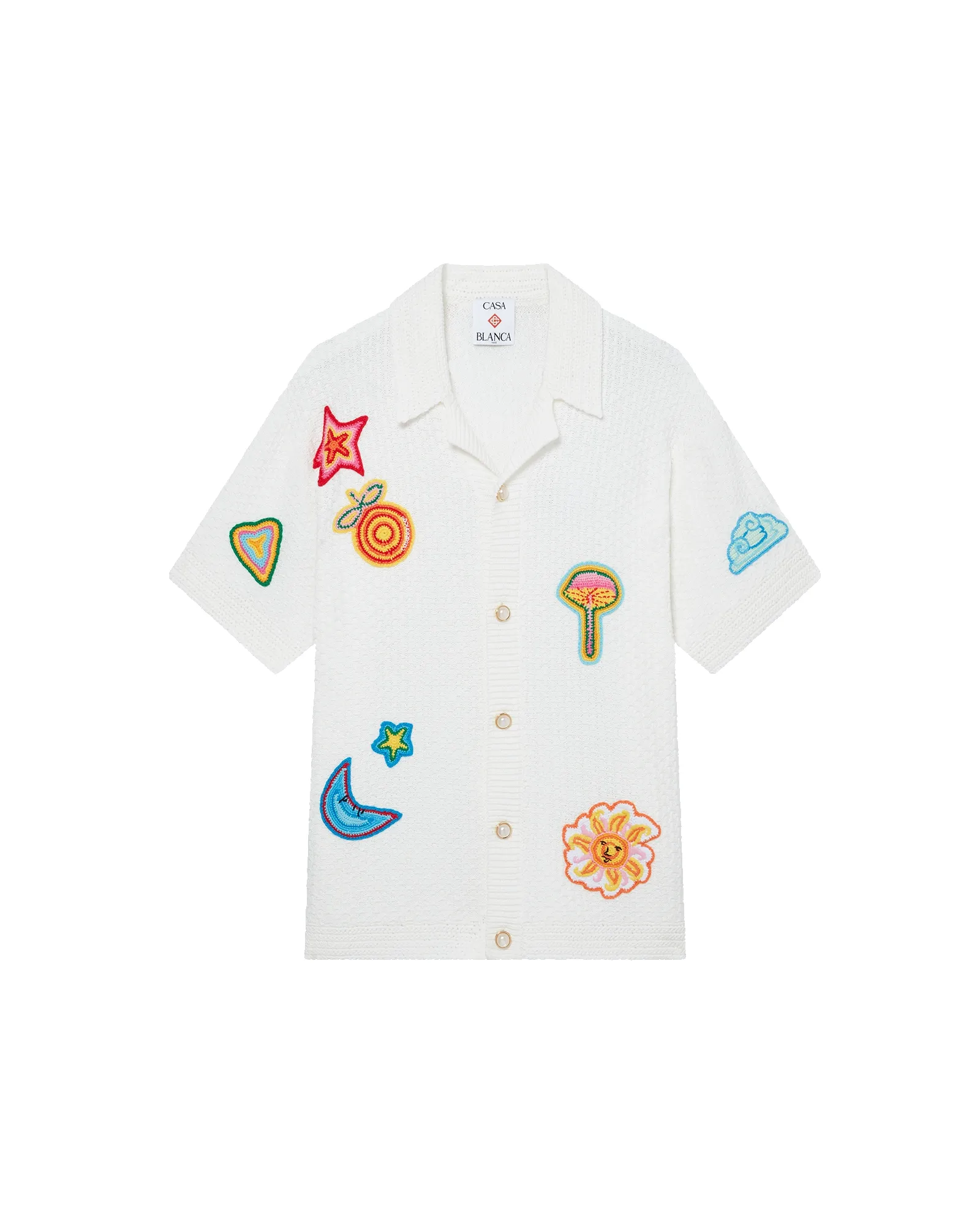 Motif Short Sleeve Crochet Shirt sold by Casablanca