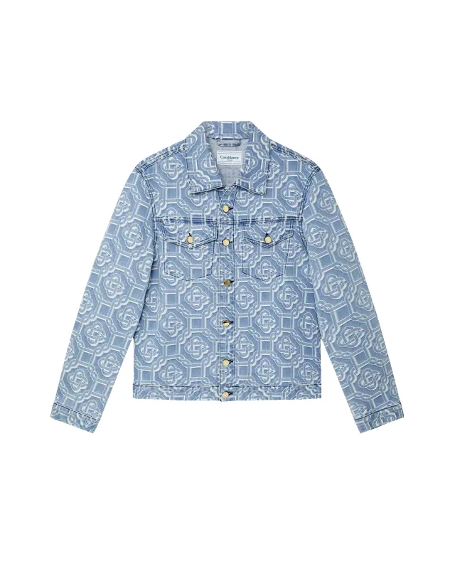 Denim Bleached Monogram Jacket sold by Casablanca