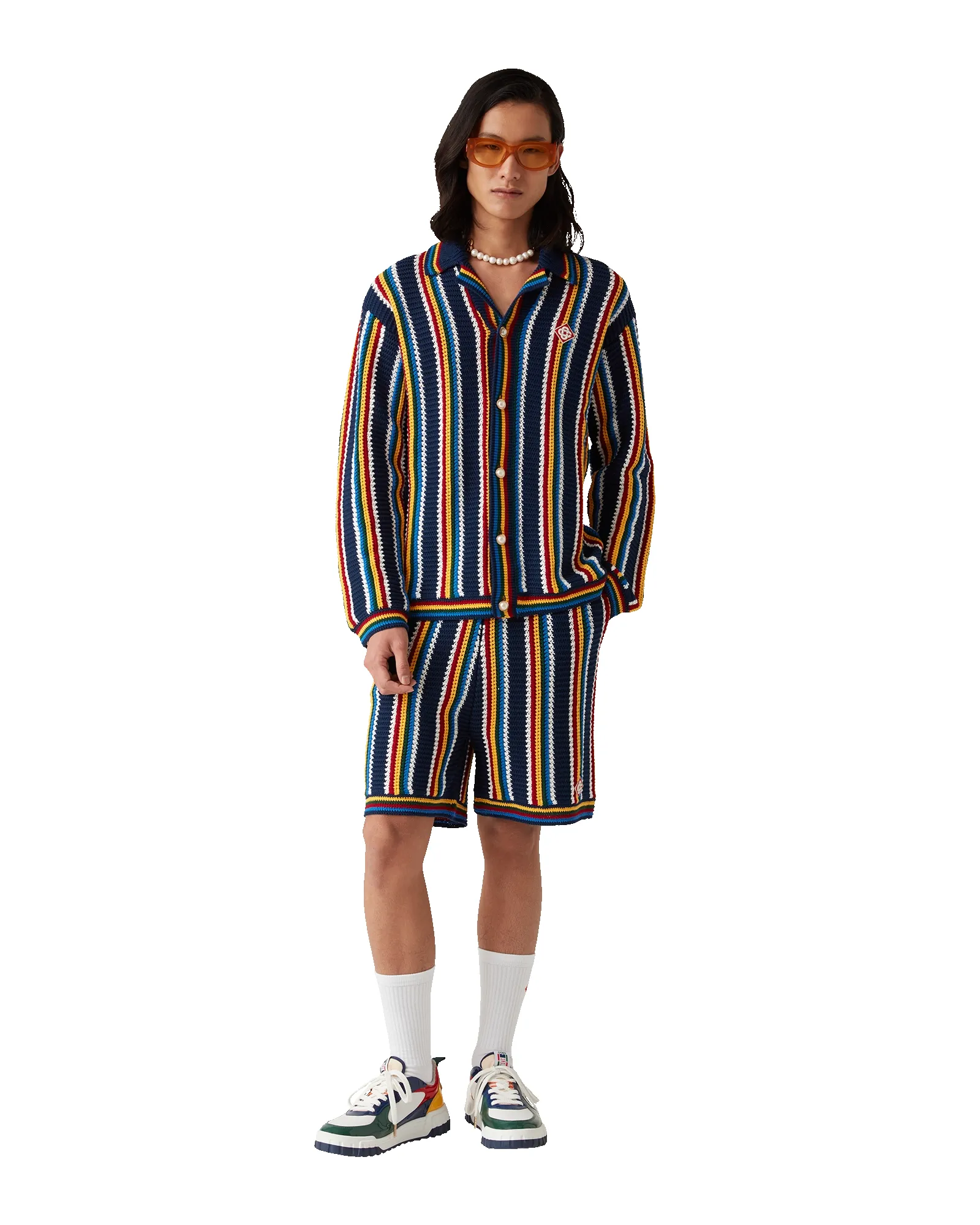 Crochet Long Sleeve Stripe Shirt sold by Casablanca product image thumbnail 2